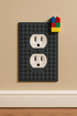Black Build-On Duplex Outlet Cover Wall Plate for Kids’ Rooms