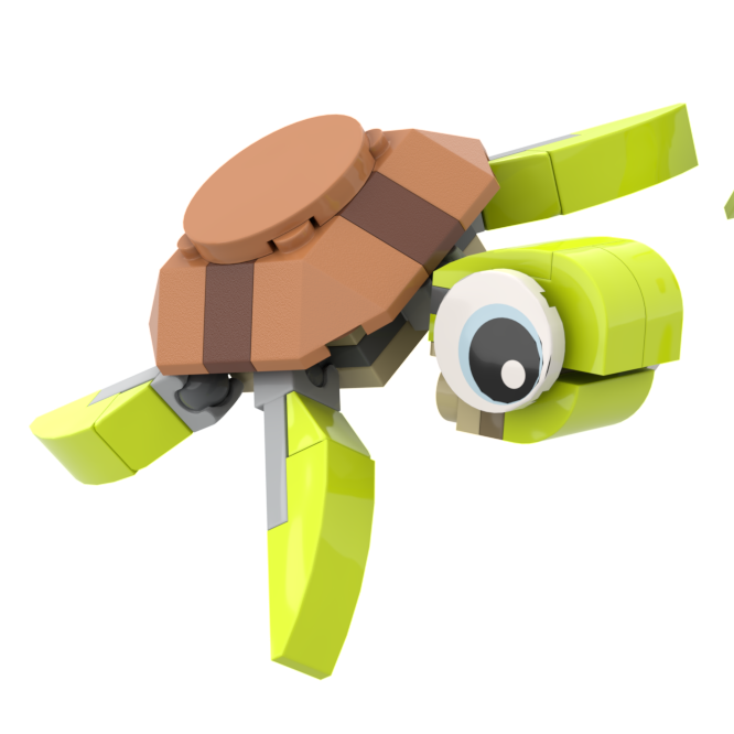Sea Turtle Building Set made using LEGO parts