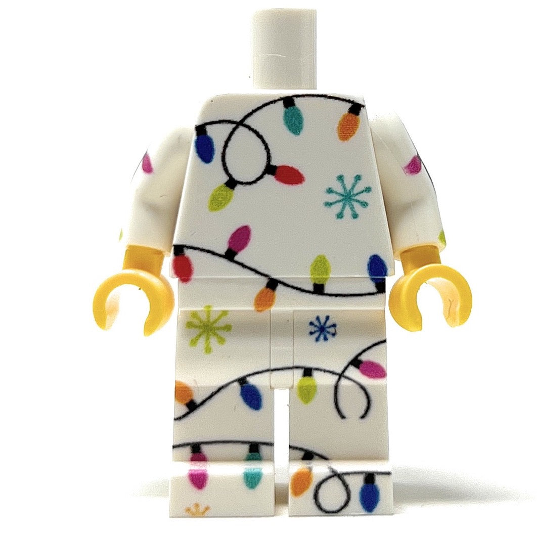 Christmas Lights PJs Minifig Body made using LEGO parts - B3 Customs