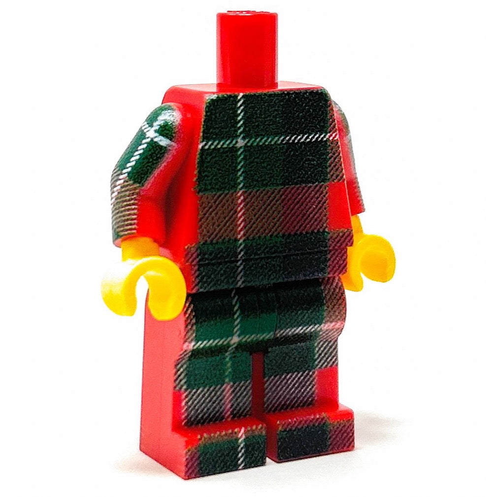 Christmas Flannel PJs Minifig Body made using LEGO parts - B3 Customs