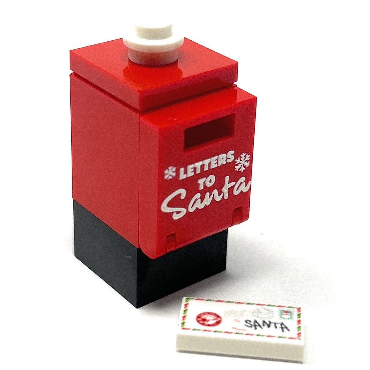 Letter to Santa Mailbox and Envelope made using LEGO parts - B3 Customs