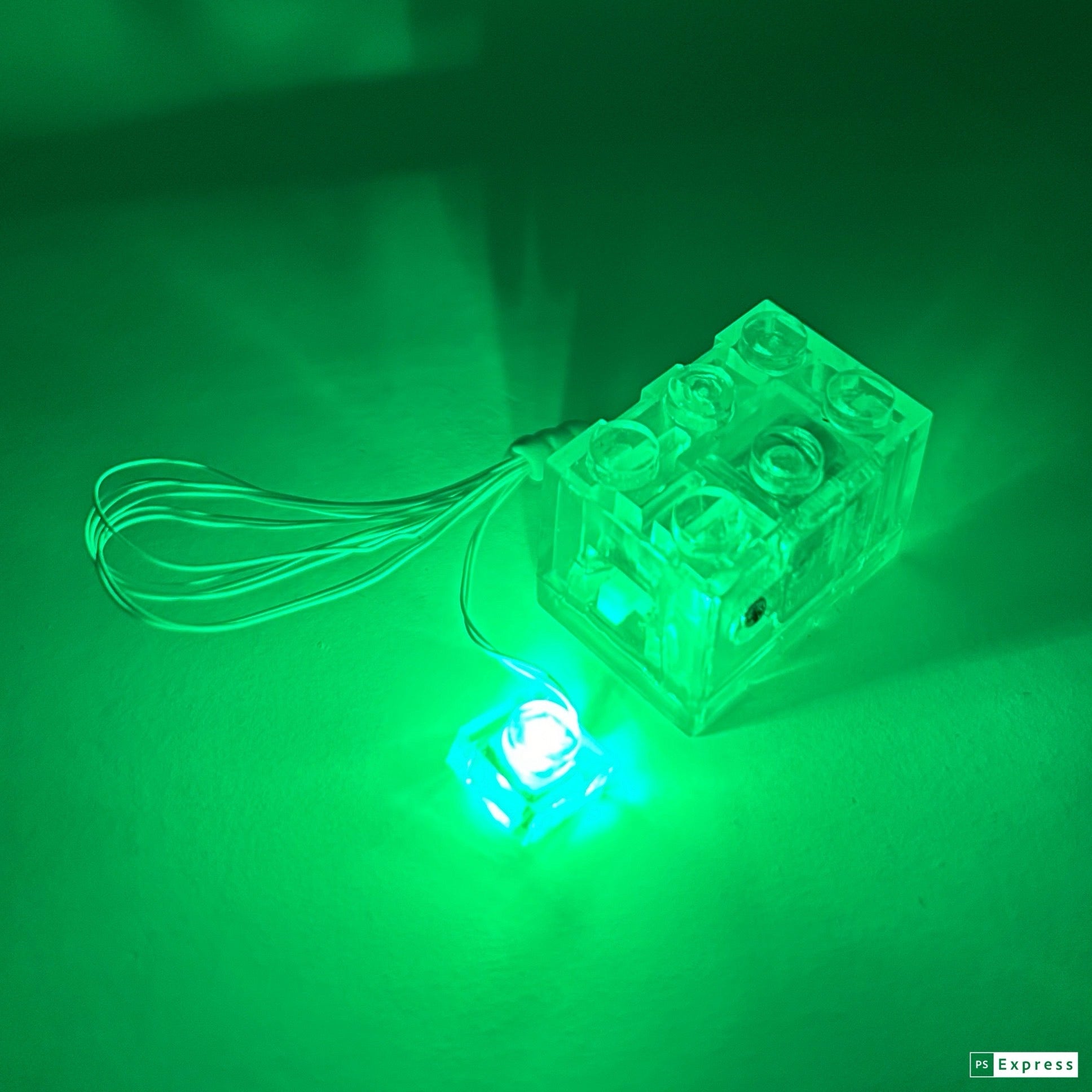 Light-Up 1x1 Plate on cord with Battery Brick (Pick Your Color) - LEGO Compatible