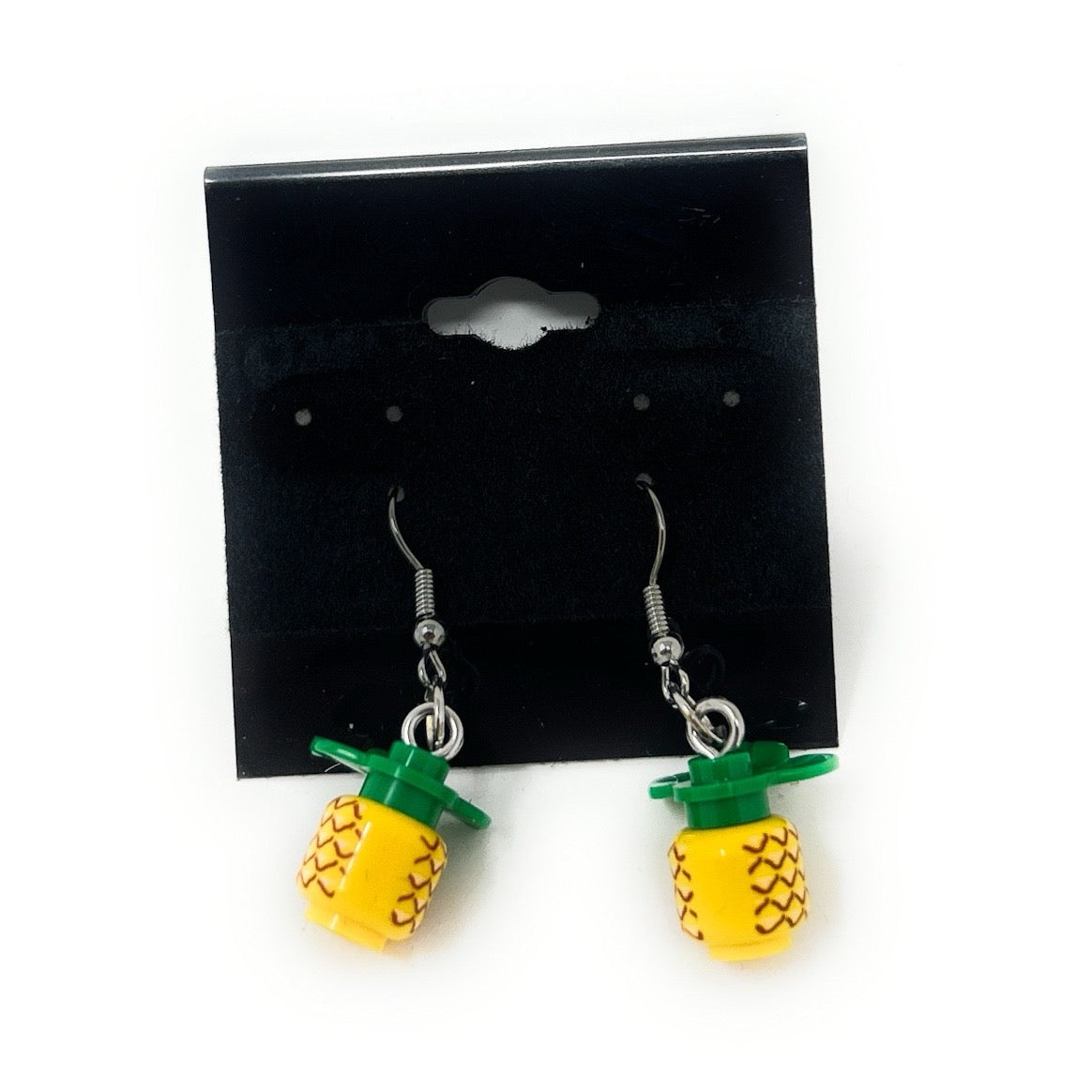 Pineapple Earrings made from LEGO parts - B3 Customs