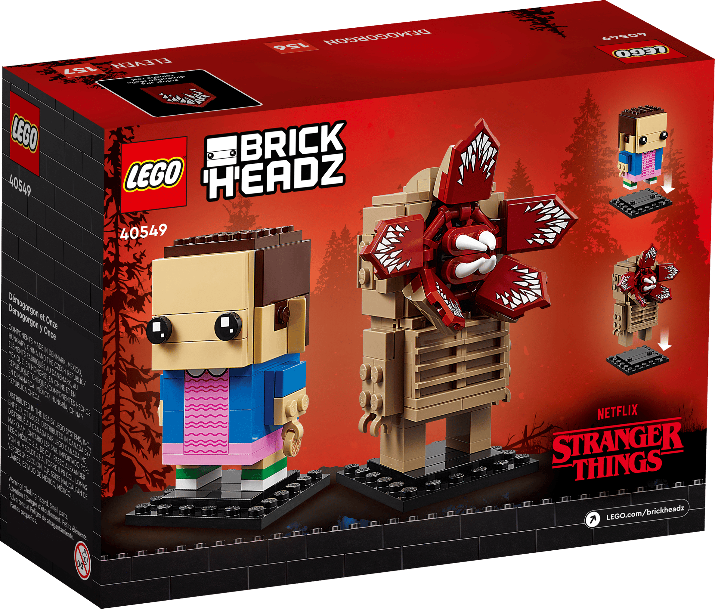 LEGO Stranger Things Demogorgon & Eleven BrickHeadz Set (40549)