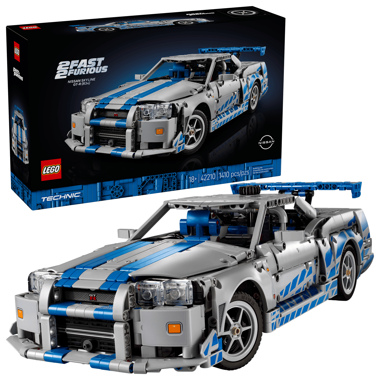 LEGO Technic 2 Fast 2 Furious Nissan Skyline GT-R (R34) Set (42210)
