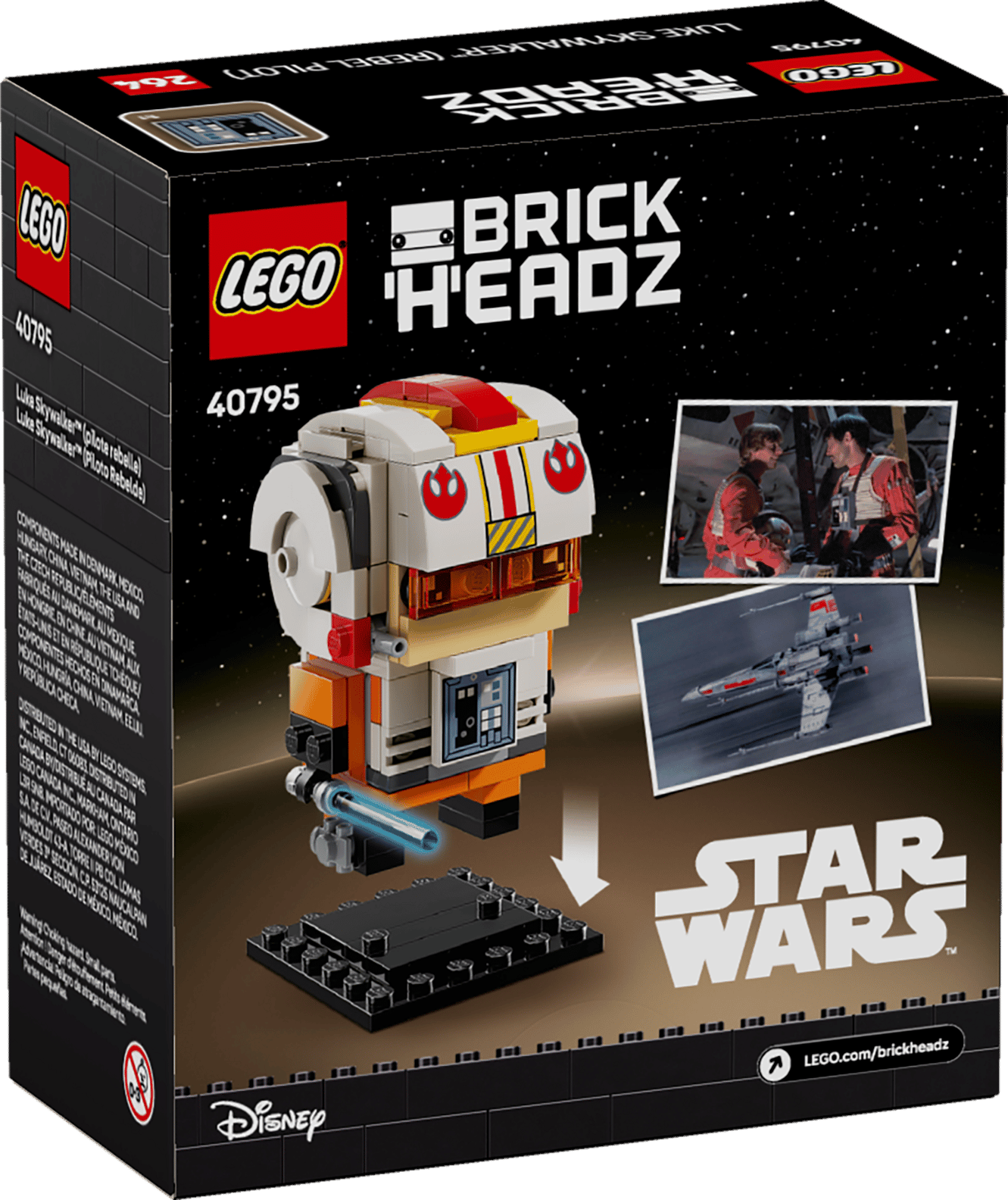 LEGO BrickHeadz Star Wars Luke Skywalker (Rebel Pilot) Set (40795)