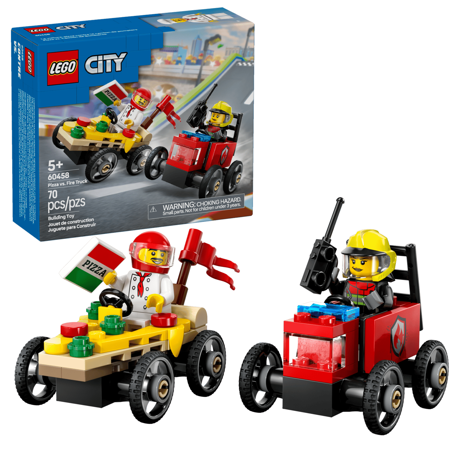 LEGO City Pizza vs. Fire Truck Set (60458)