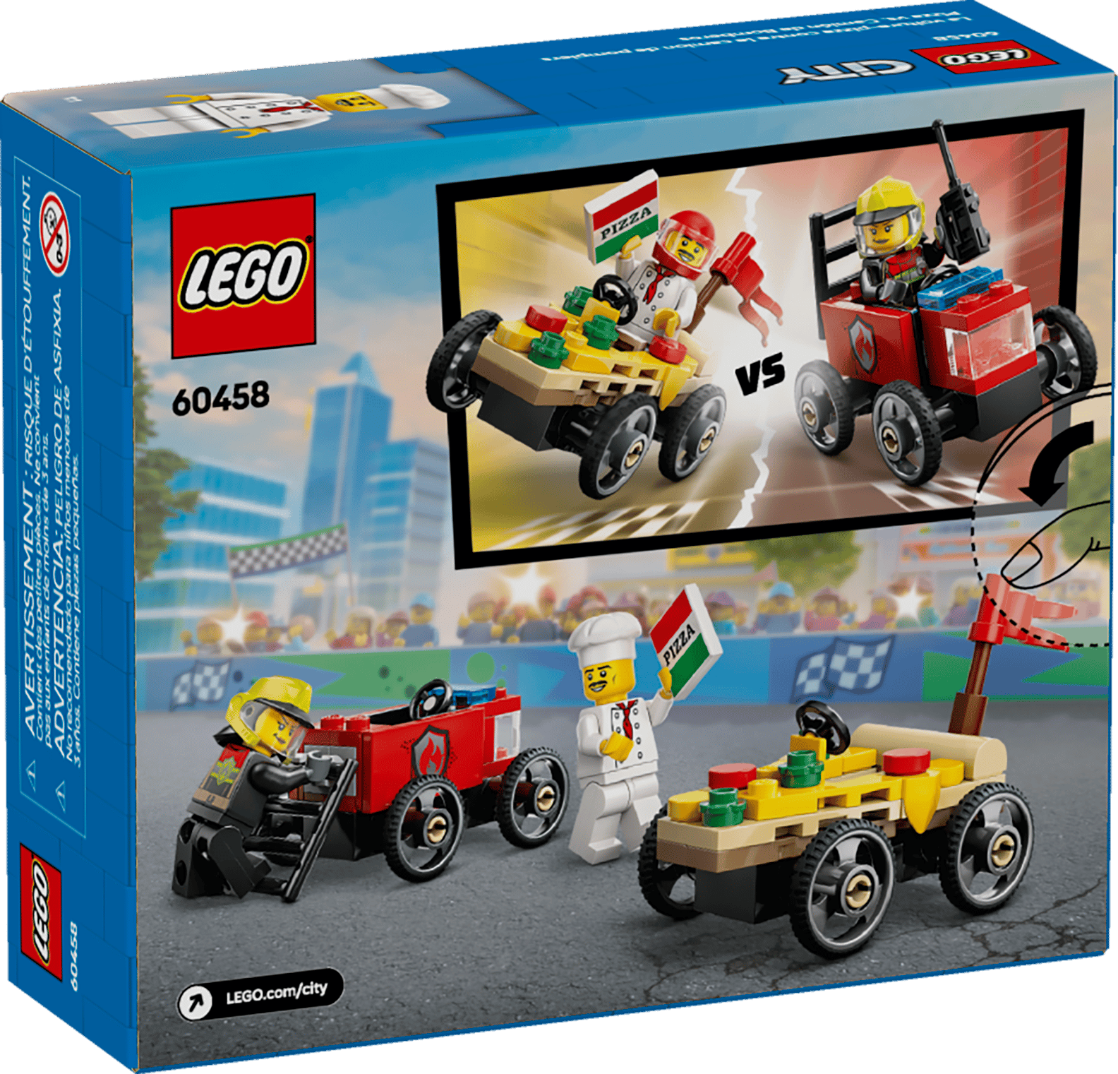 LEGO City Pizza vs. Fire Truck Set (60458)