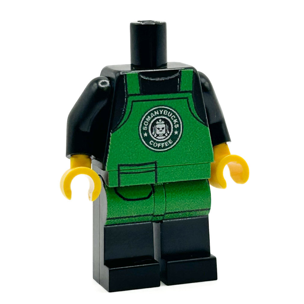 SoManyBucks Coffee Barista Employee Minifig Body - B3 Customs