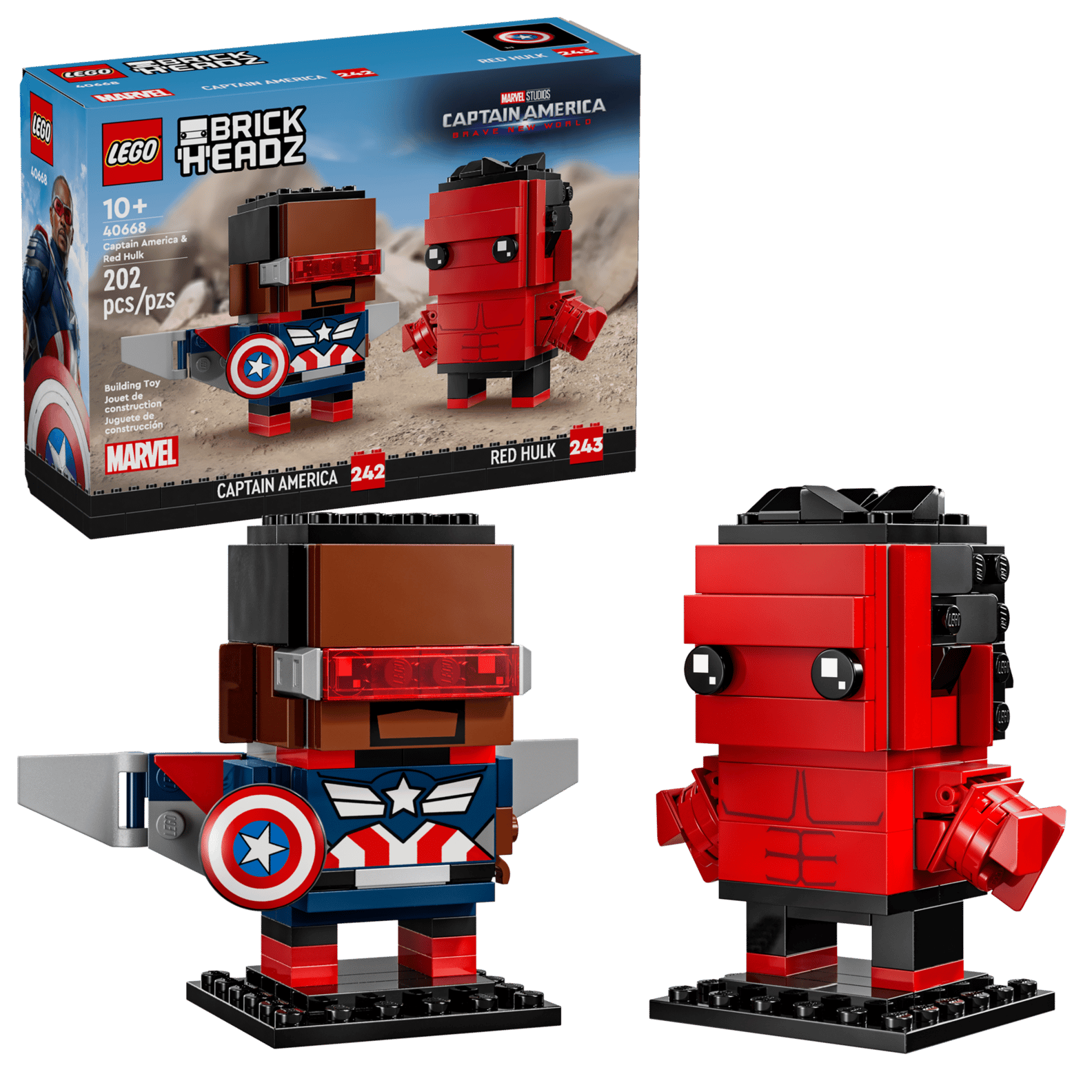LEGO Marvel Captain America & Red Hulk BrickHeadz Set (40668)