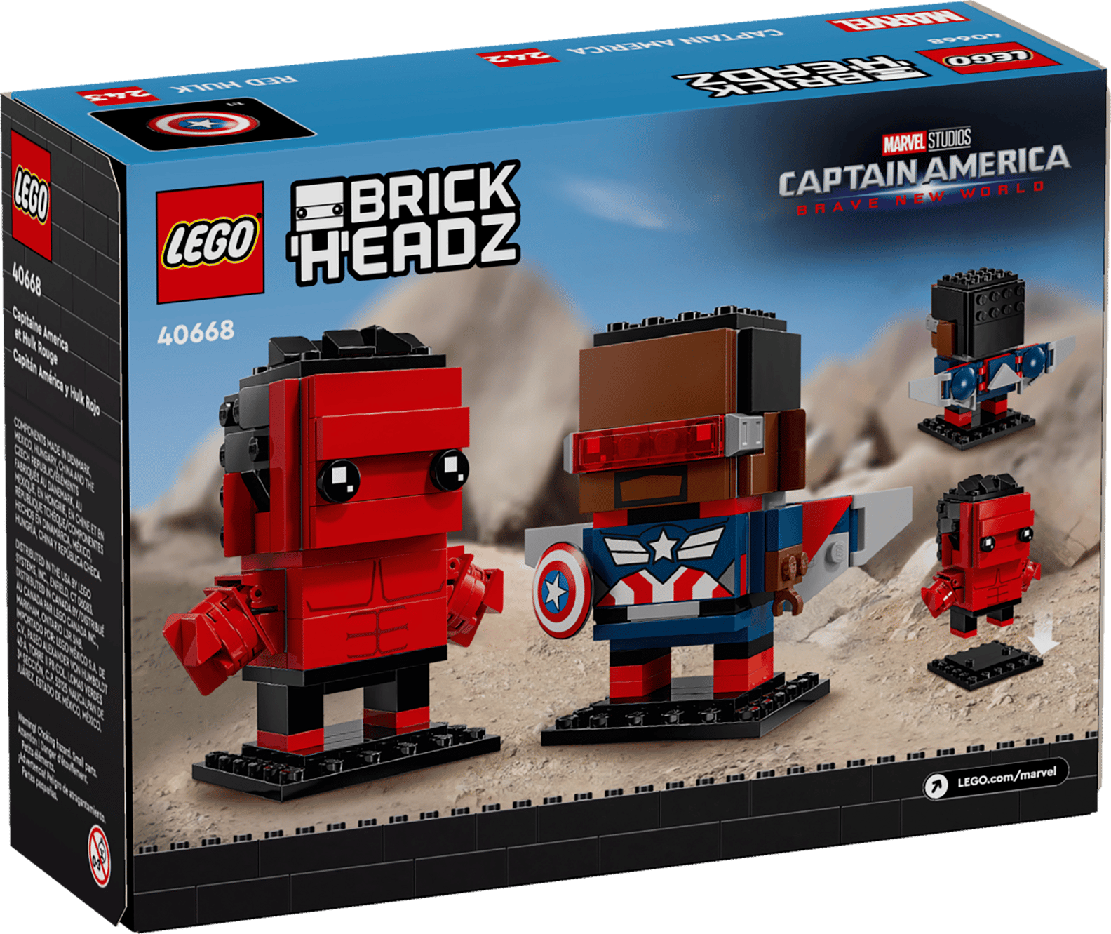 LEGO Marvel Captain America & Red Hulk BrickHeadz Set (40668)