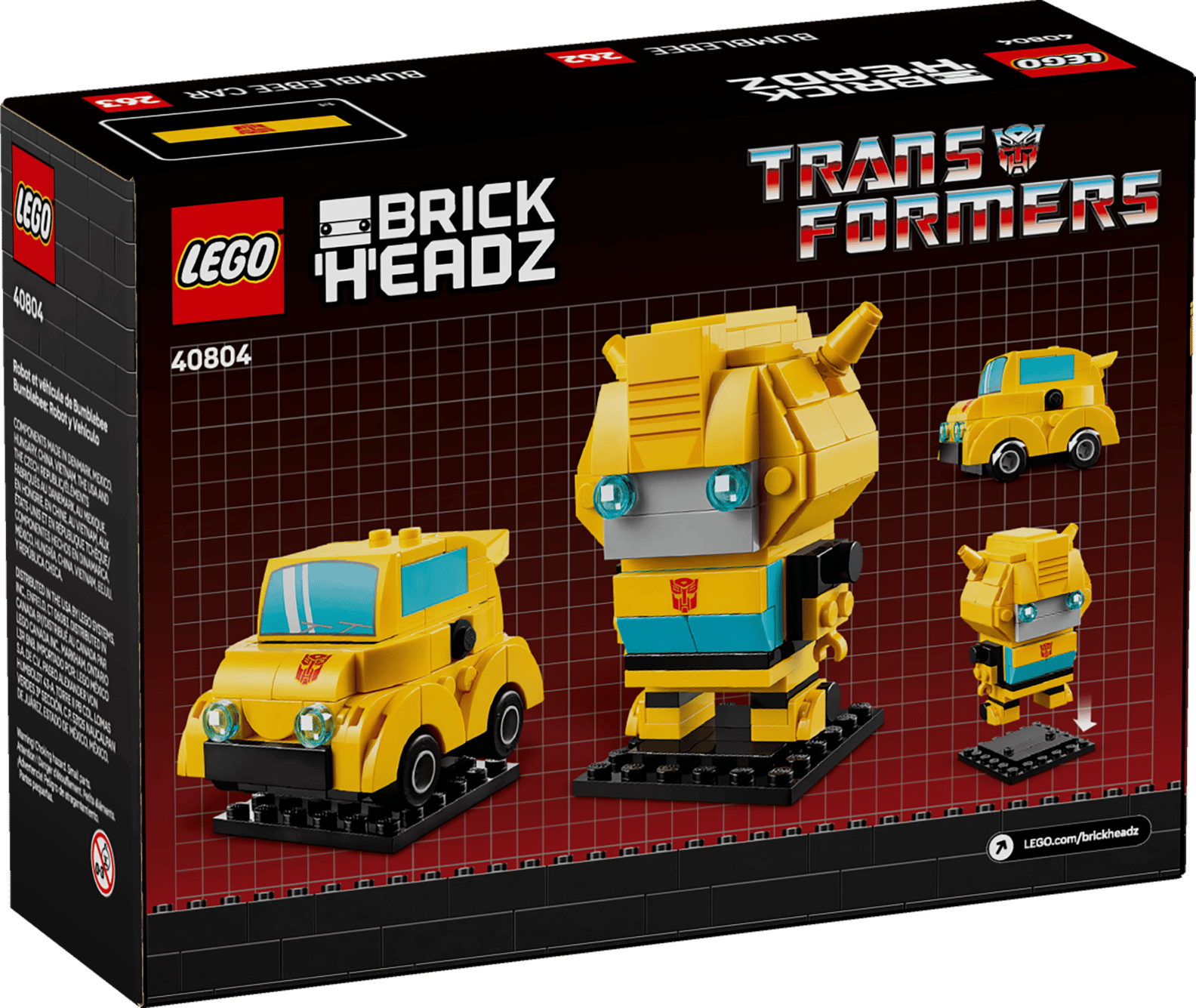 LEGO Transformers Bumblebee Robot & Vehicle BrickHeadz Set (40804)