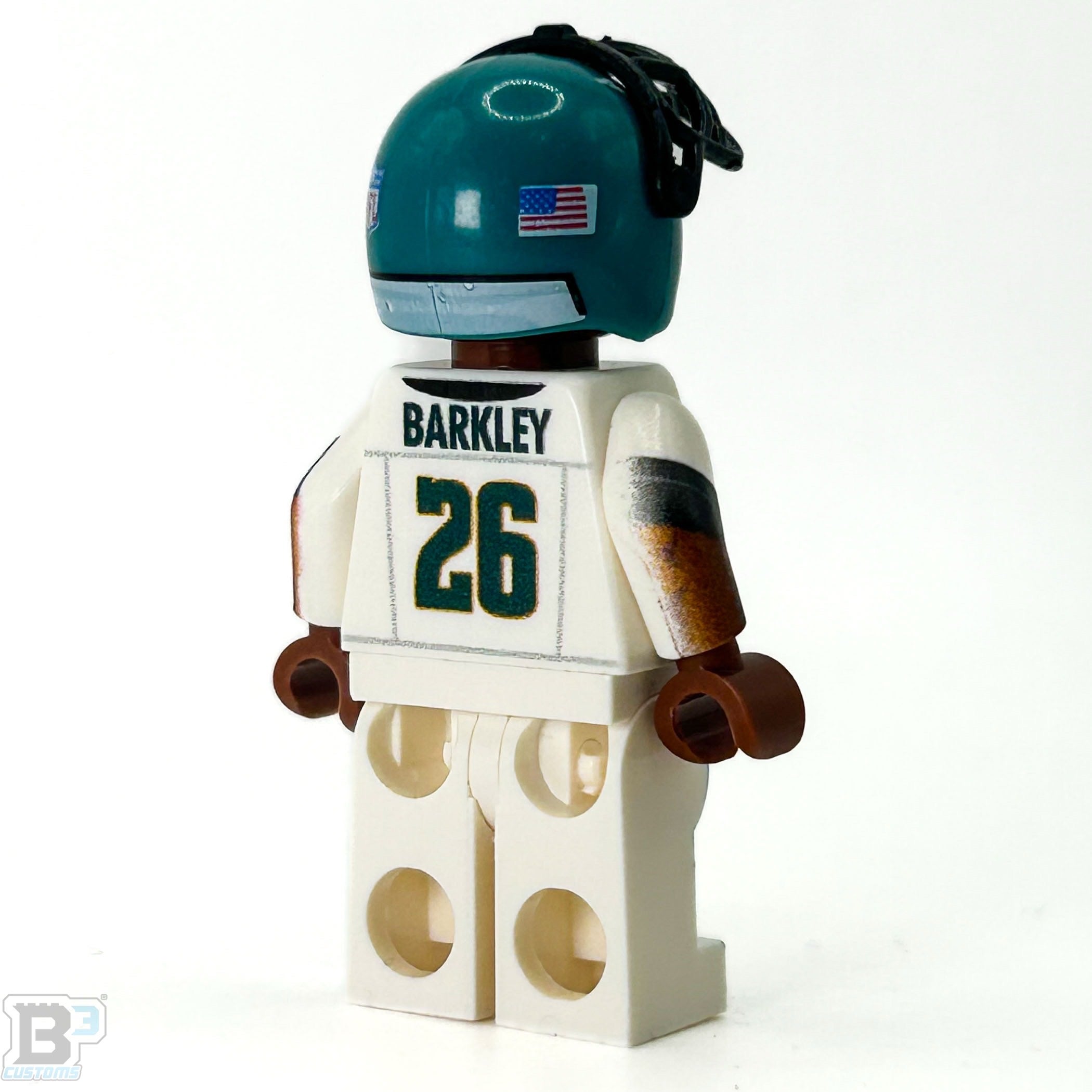 #26 RB Barkley Eagles Football Player Minifig made using LEGO parts - B3 Customs