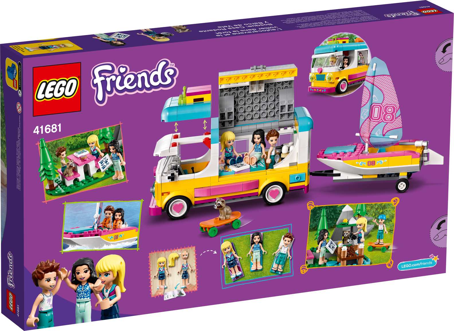 LEGO Friends Forest Camper Van and Sailboat Set (41681)