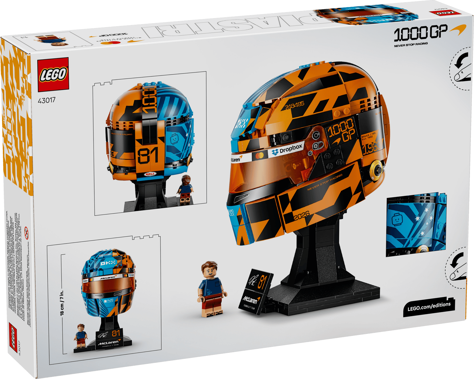 LEGO Editions McLaren Mastercard F1 Team Oscar Piastri Helmet Set (43017)