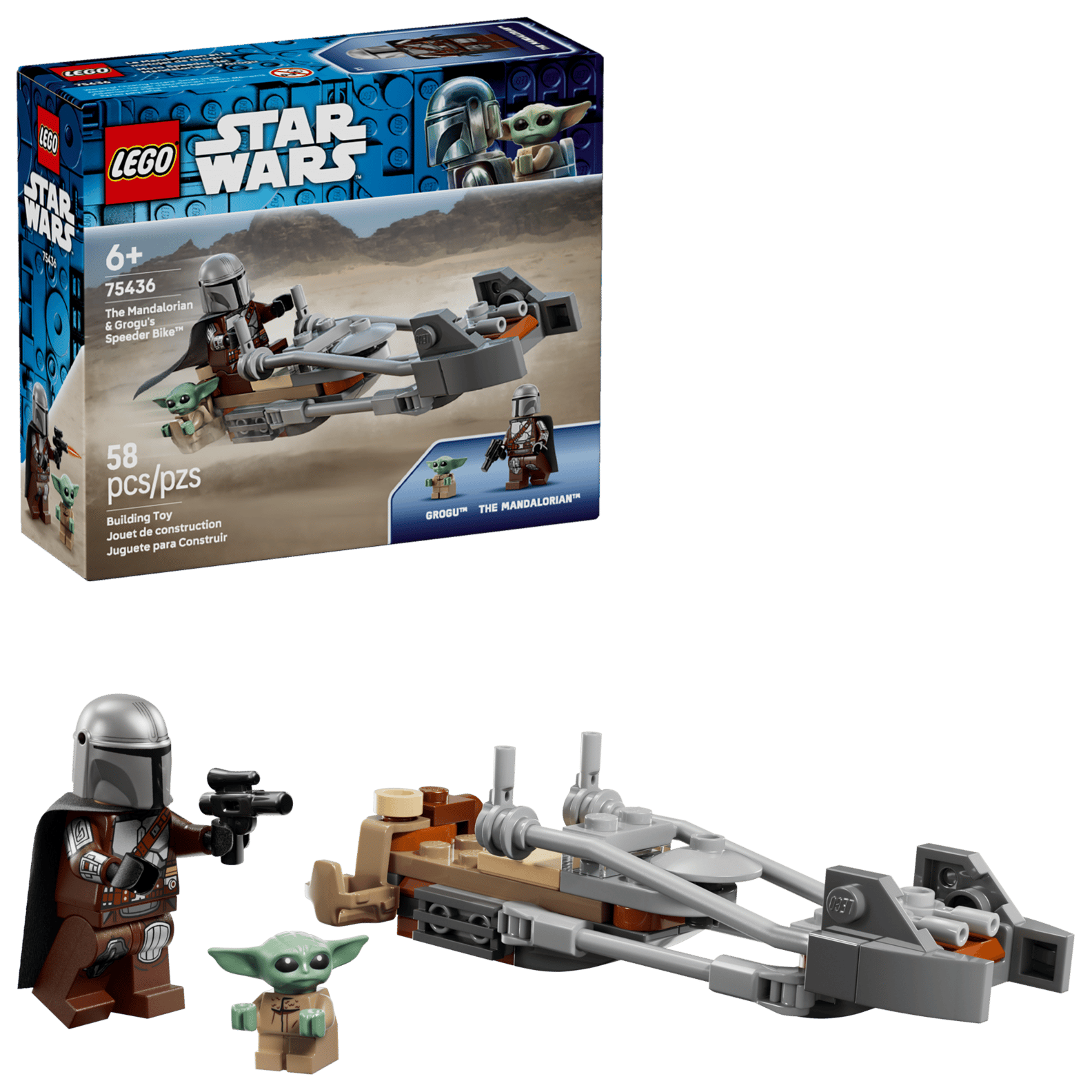 LEGO Star Wars The Mandalorian & Grogu’s Speeder Bike Set (75436)