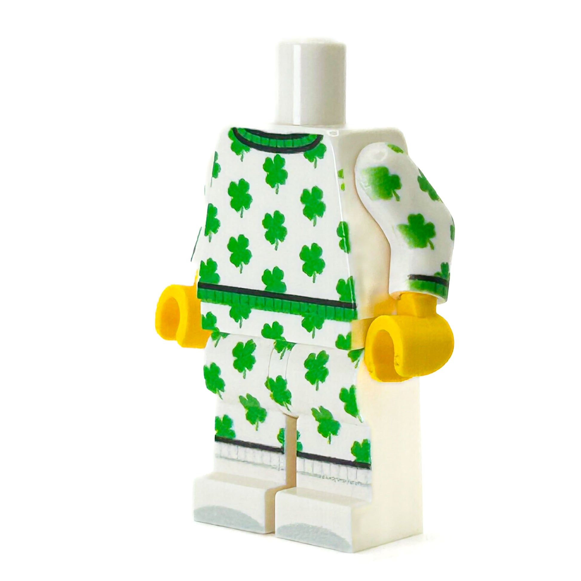 St. Patrick's Day PJs Minifig Body made with LEGO parts - B3 Customs