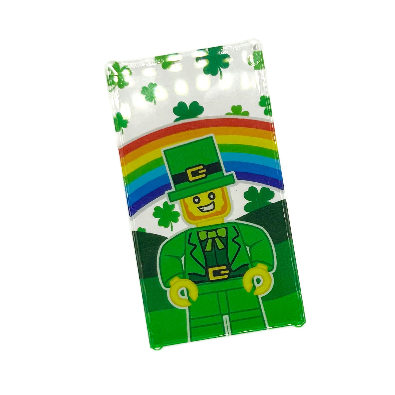 Leprechaun St. Patrick's Day 4x6 Glass Window made with LEGO part - B3 Customs