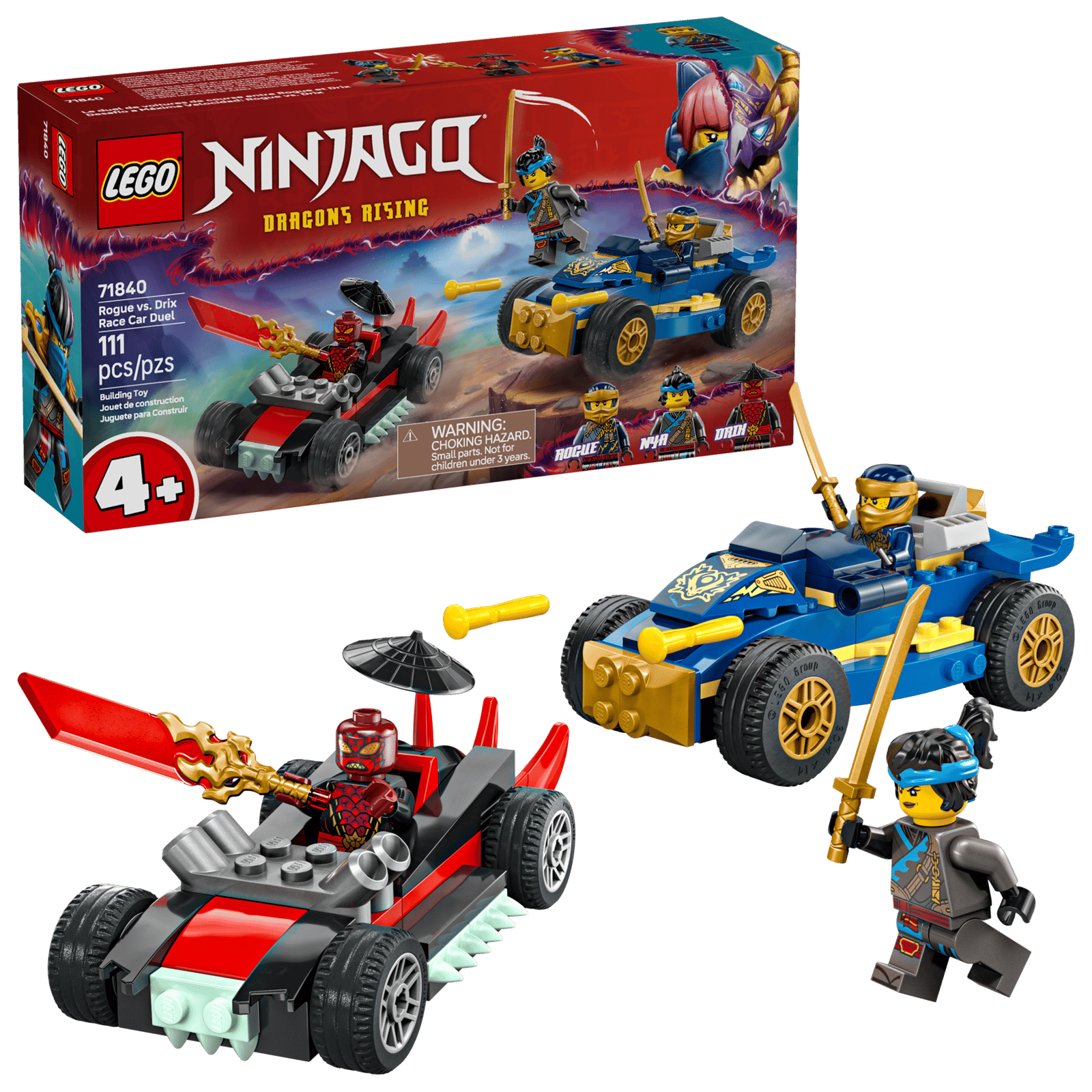 LEGO Ninjago Dragons Rising Rouge Vs. Drix Race Car Duel Set (71840)