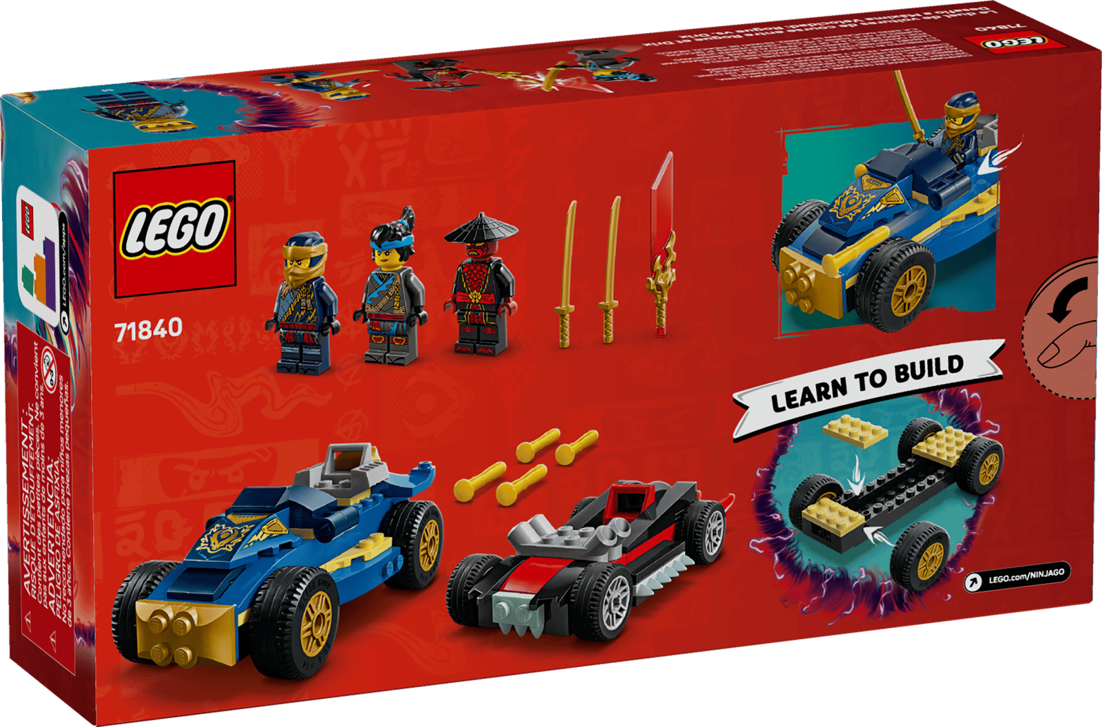 LEGO Ninjago Dragons Rising Rouge Vs. Drix Race Car Duel Set (71840)