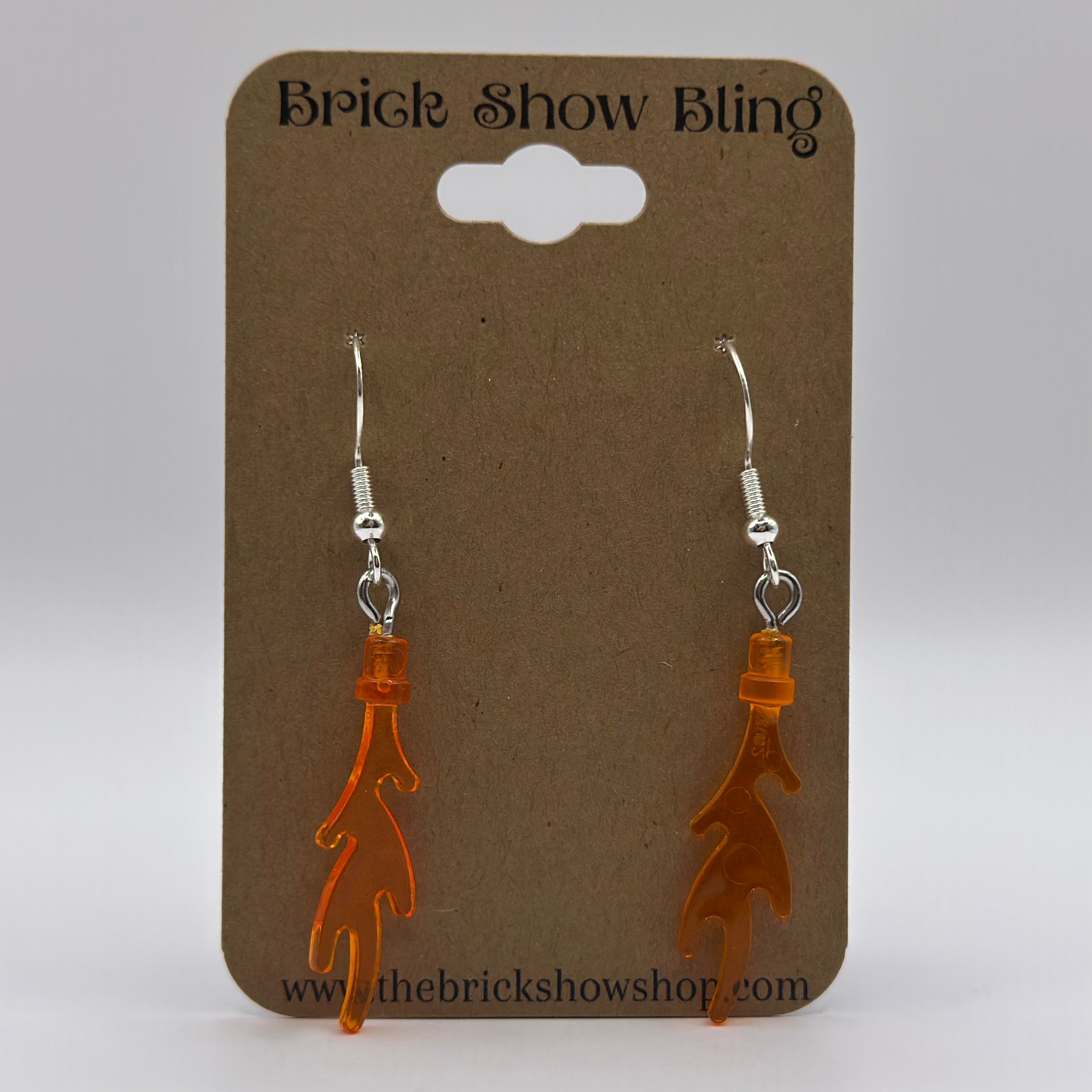 Fire Flame Earrings made from LEGO Parts