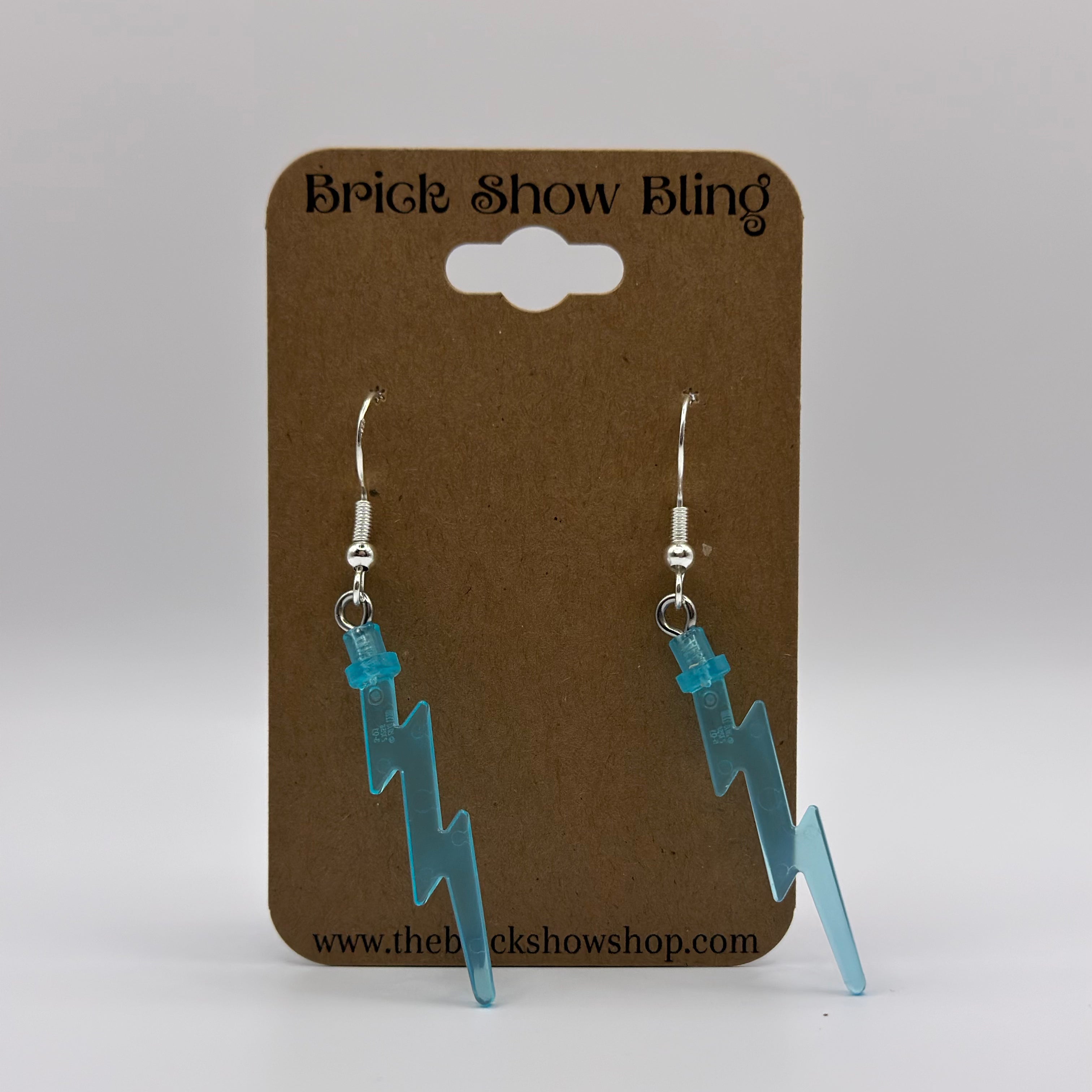 Lightning Bolt Earrings made from LEGO Parts