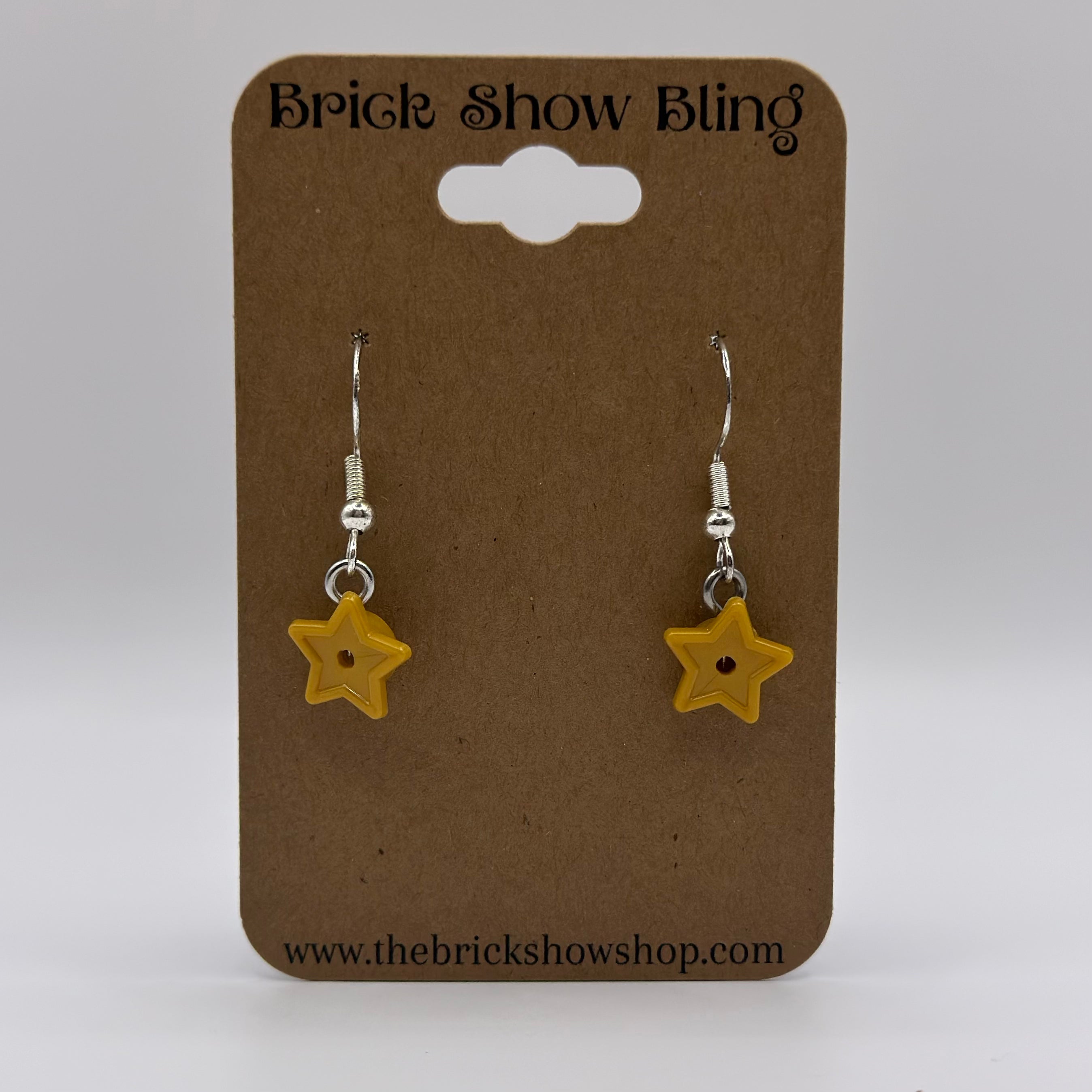 Gold Star Earrings made from LEGO Parts