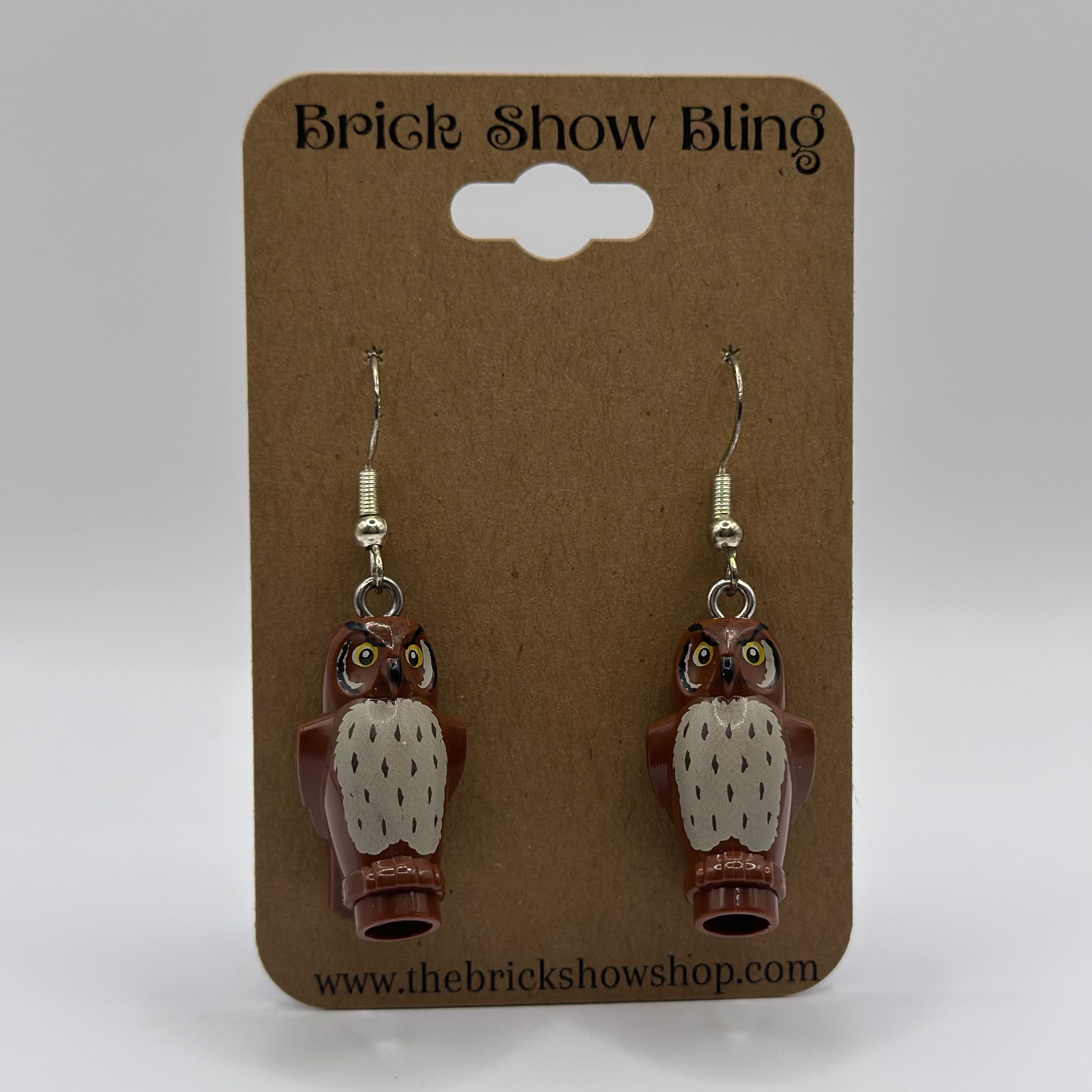 Brown Owl Earrings made from LEGO Parts