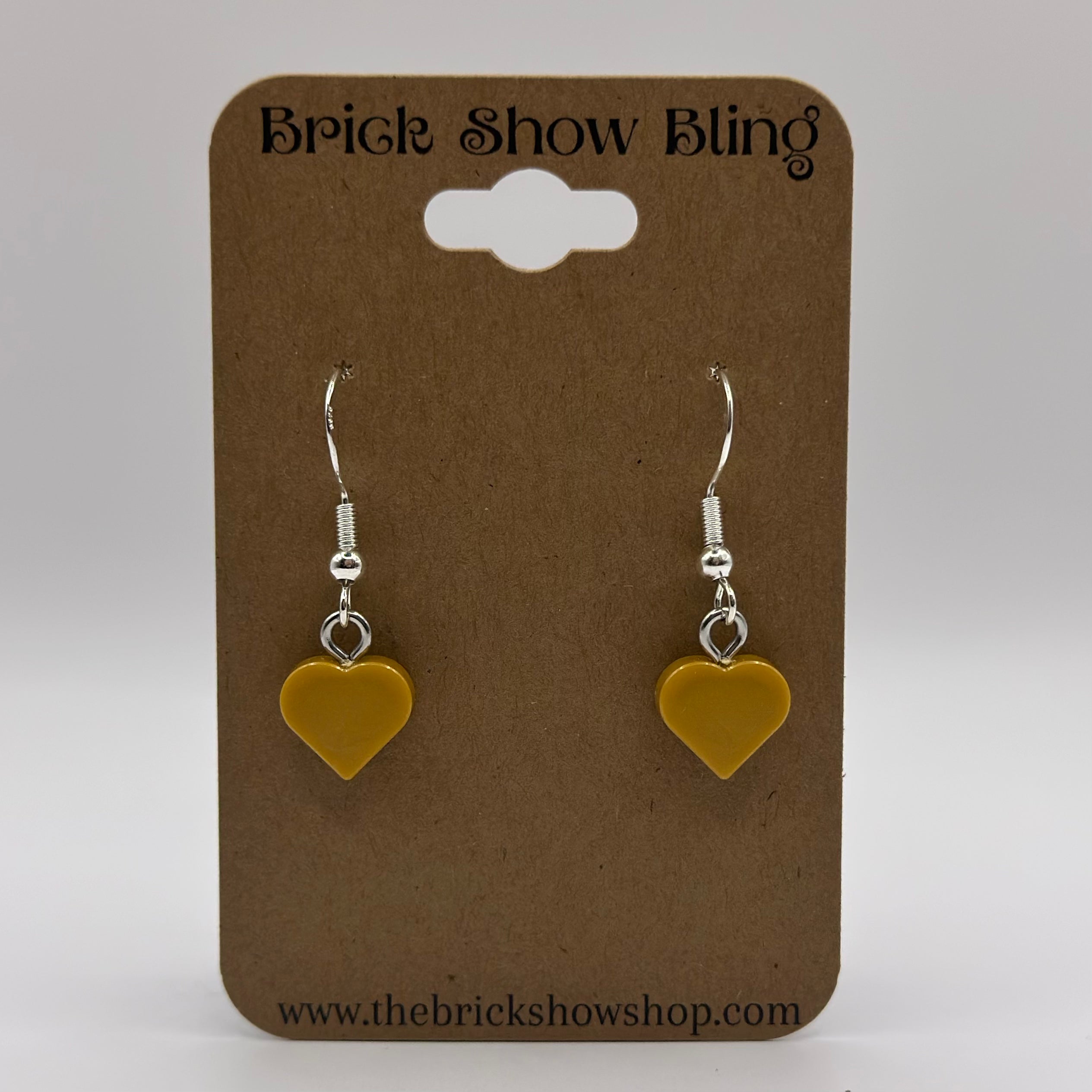 Gold Heart Earrings made from LEGO Parts