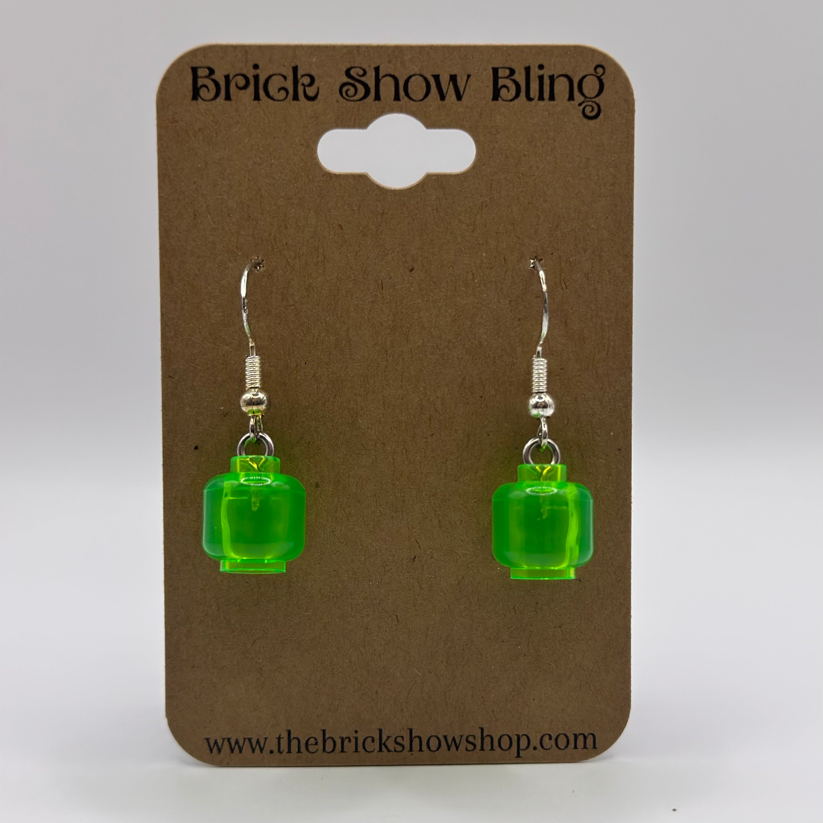 Translucent Green Earrings made from LEGO Parts
