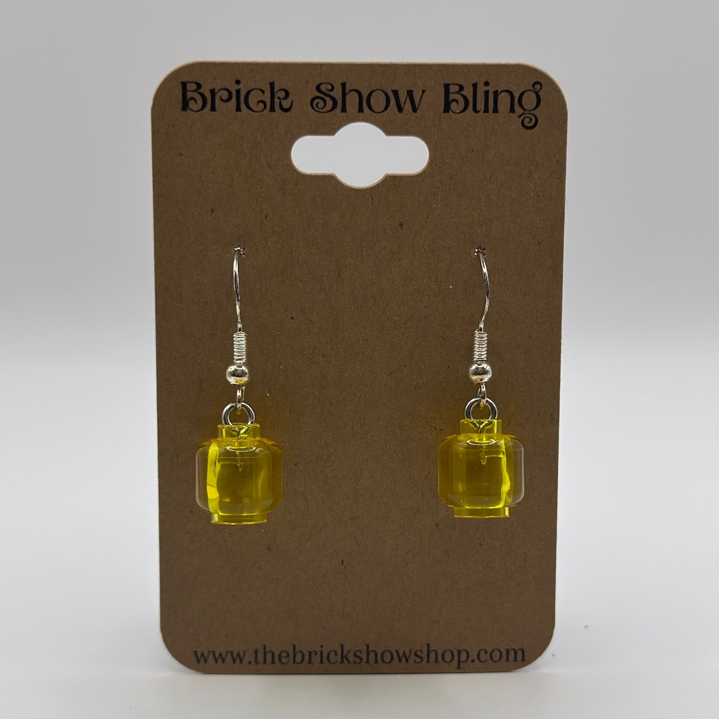 Translucent Yellow Earrings made from LEGO Parts