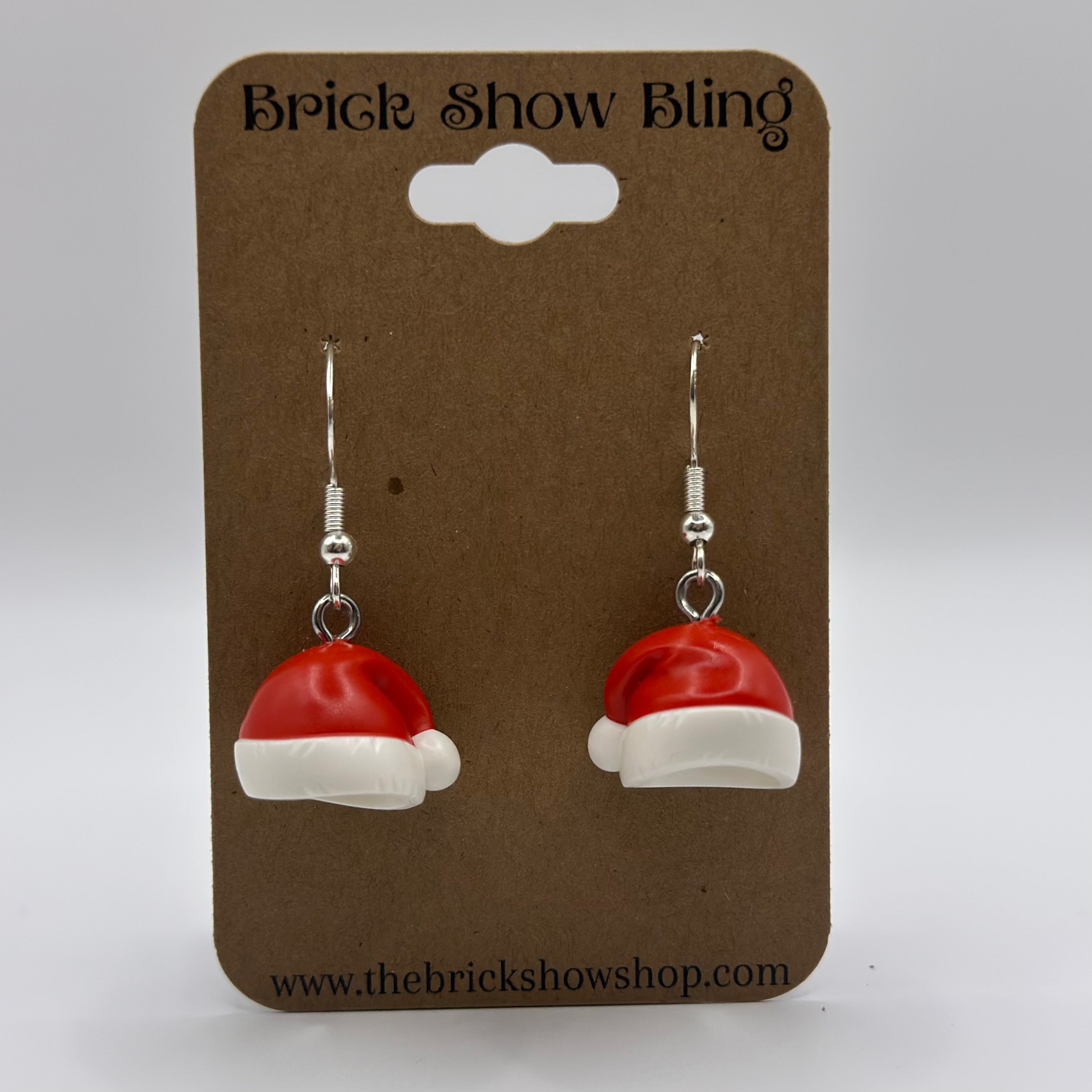 Santa Hat Earrings made from LEGO Parts