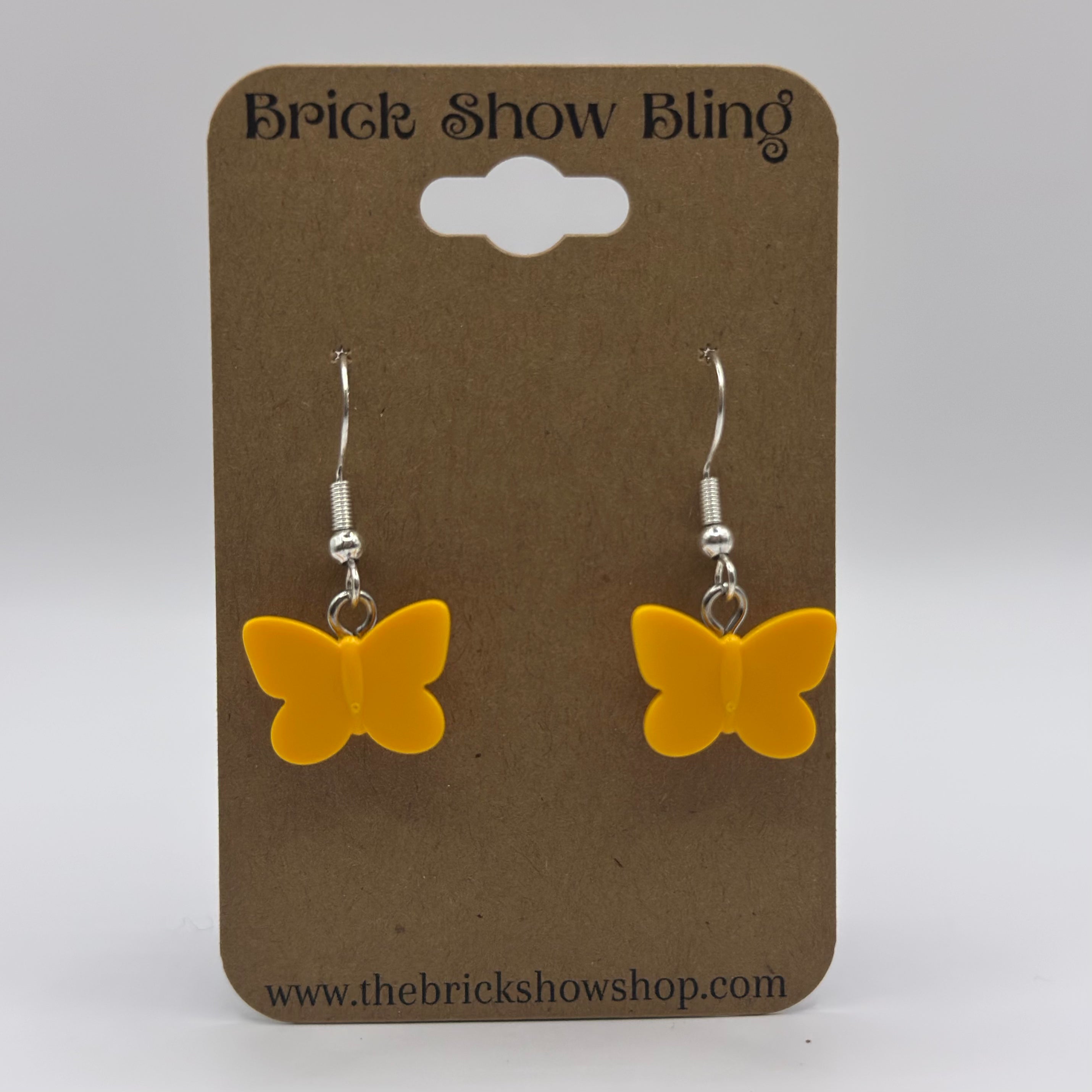 Butterfly Earrings made from LEGO Parts (Light Orange)