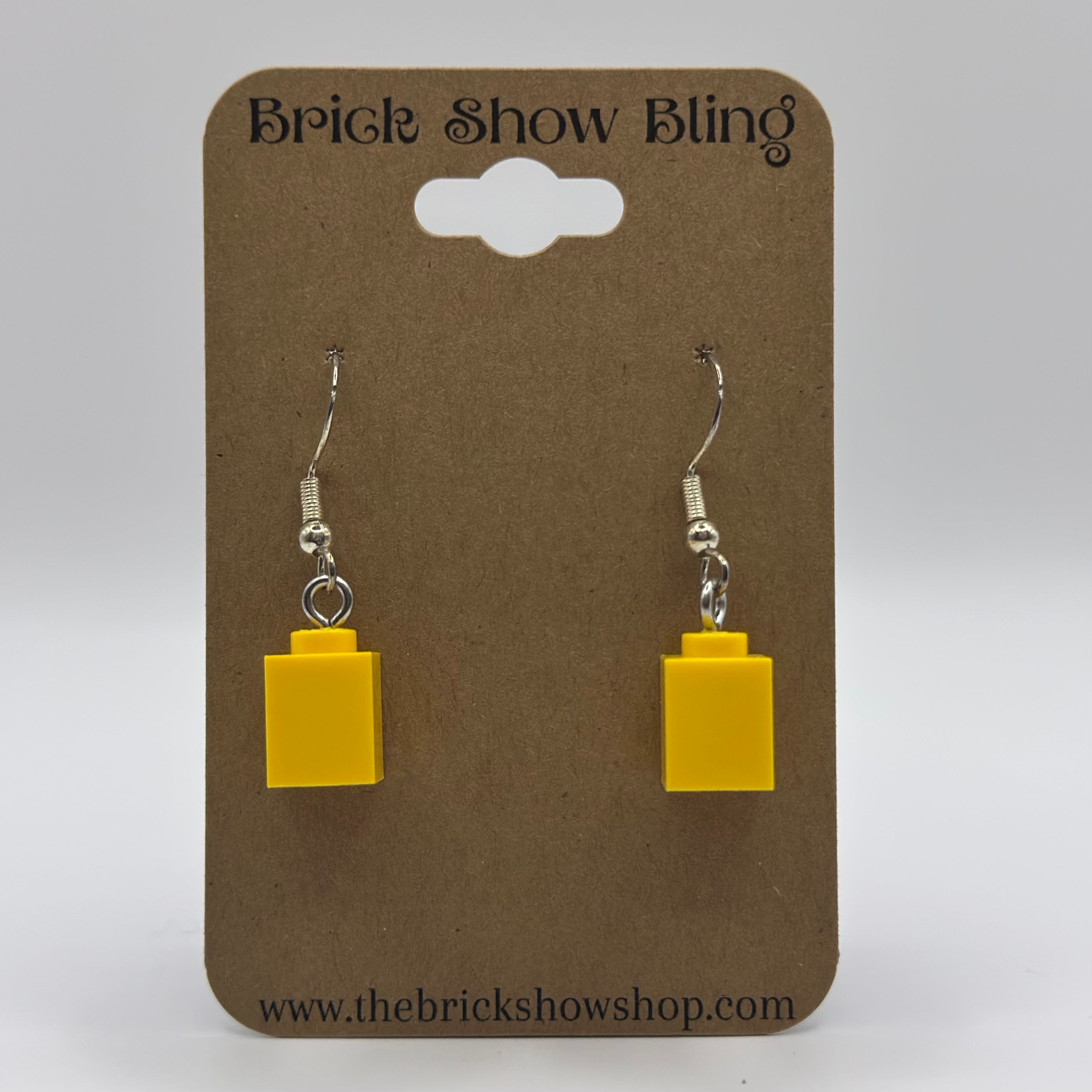 Yellow 1x1 Brick Earrings made from LEGO Parts