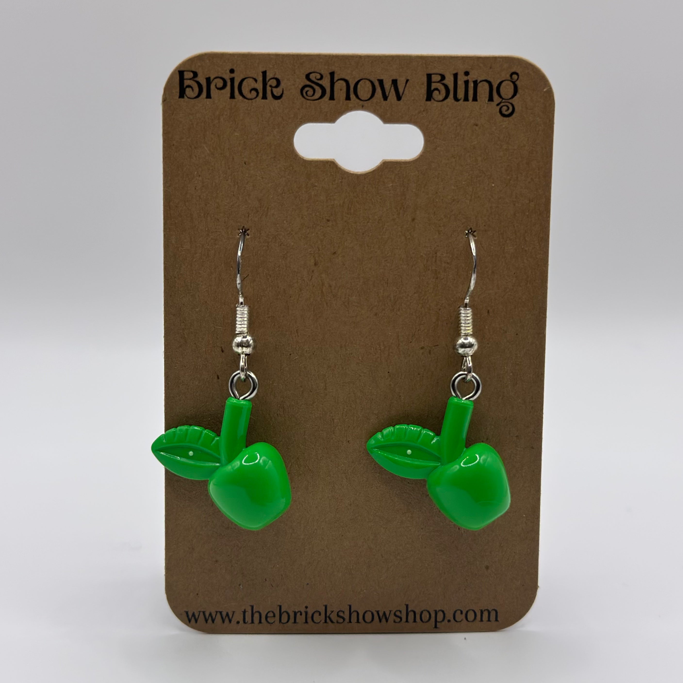Green Apple Earrings made from LEGO Parts