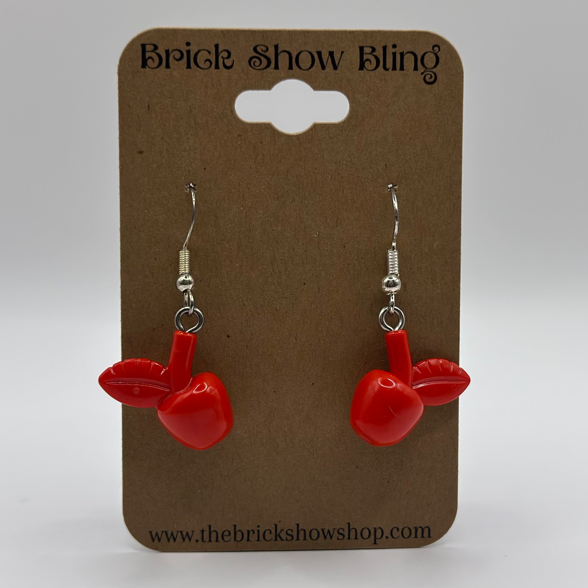 Red Apple Earrings made from LEGO Parts