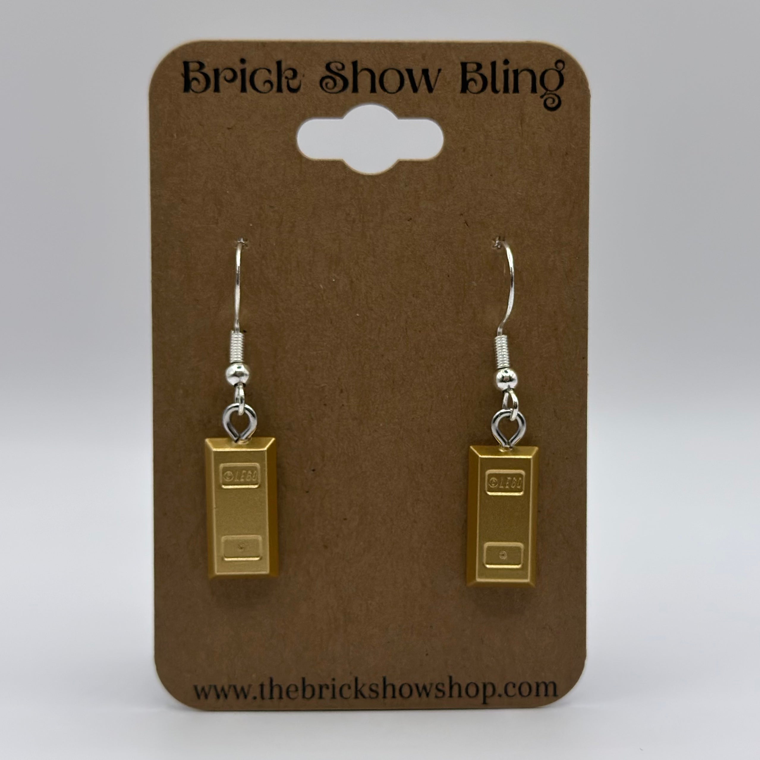 Gold Bar Earrings made from LEGO Parts