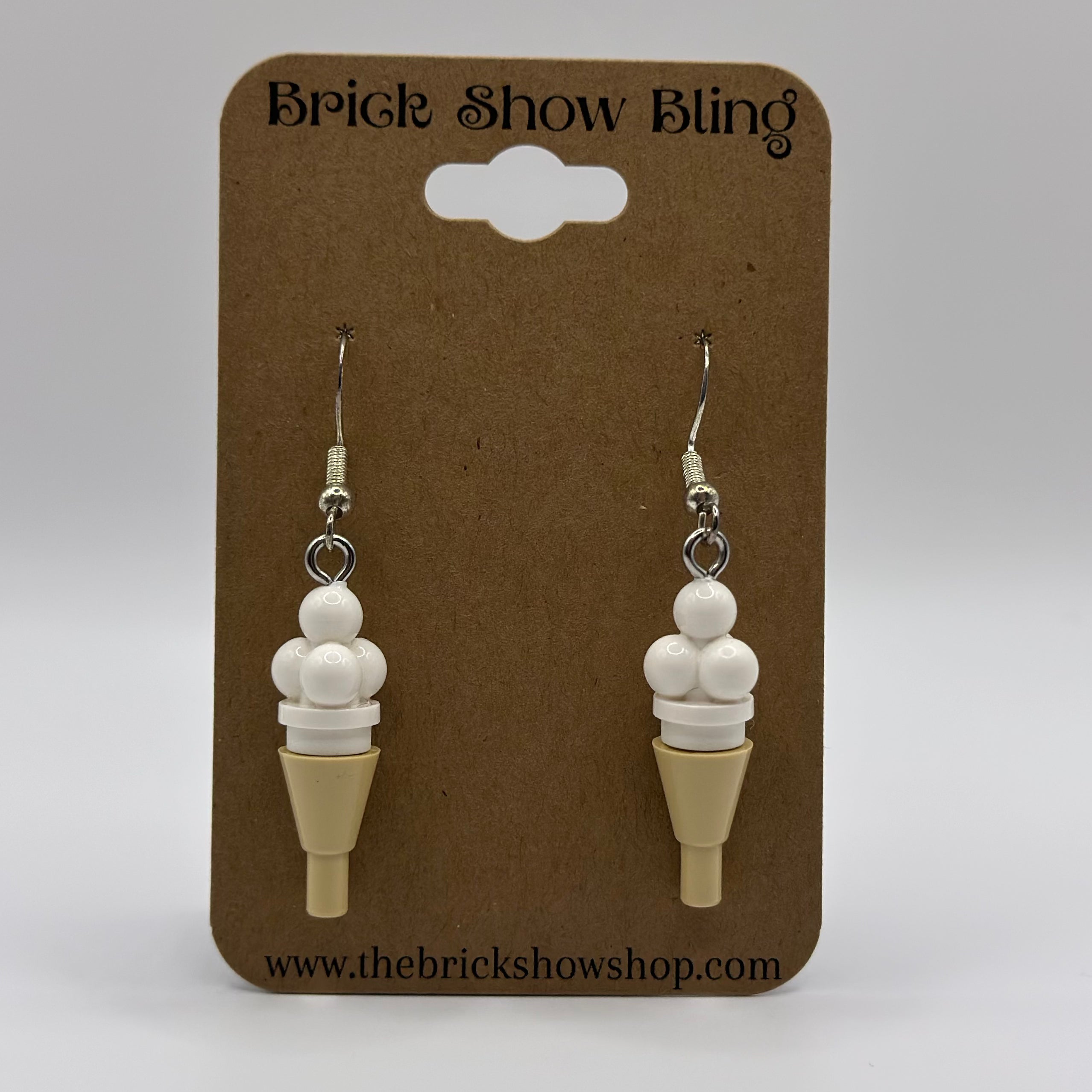 Ice Cream Cone Earrings made from LEGO Parts