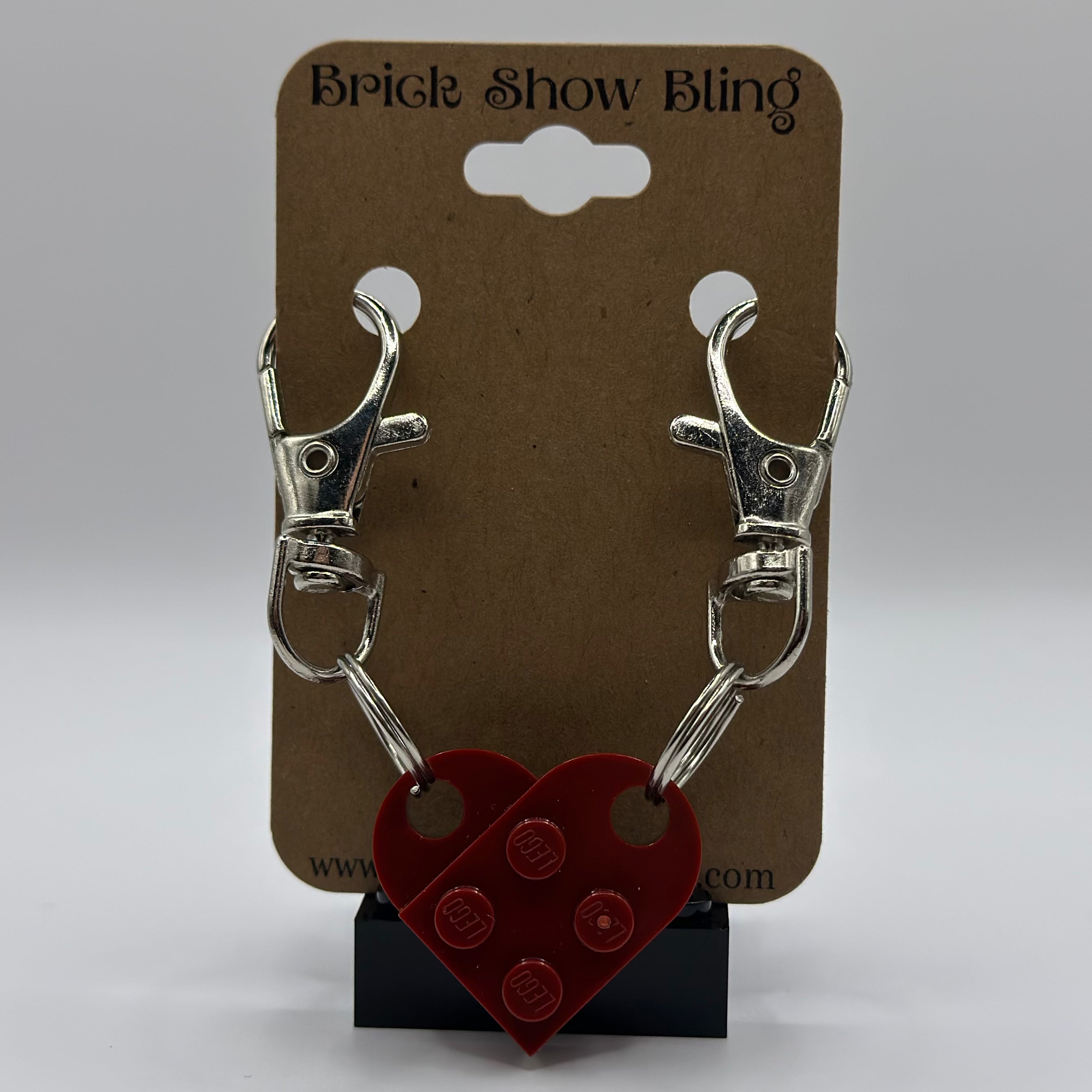 Friendship Heart Keychain Set made from LEGO Parts