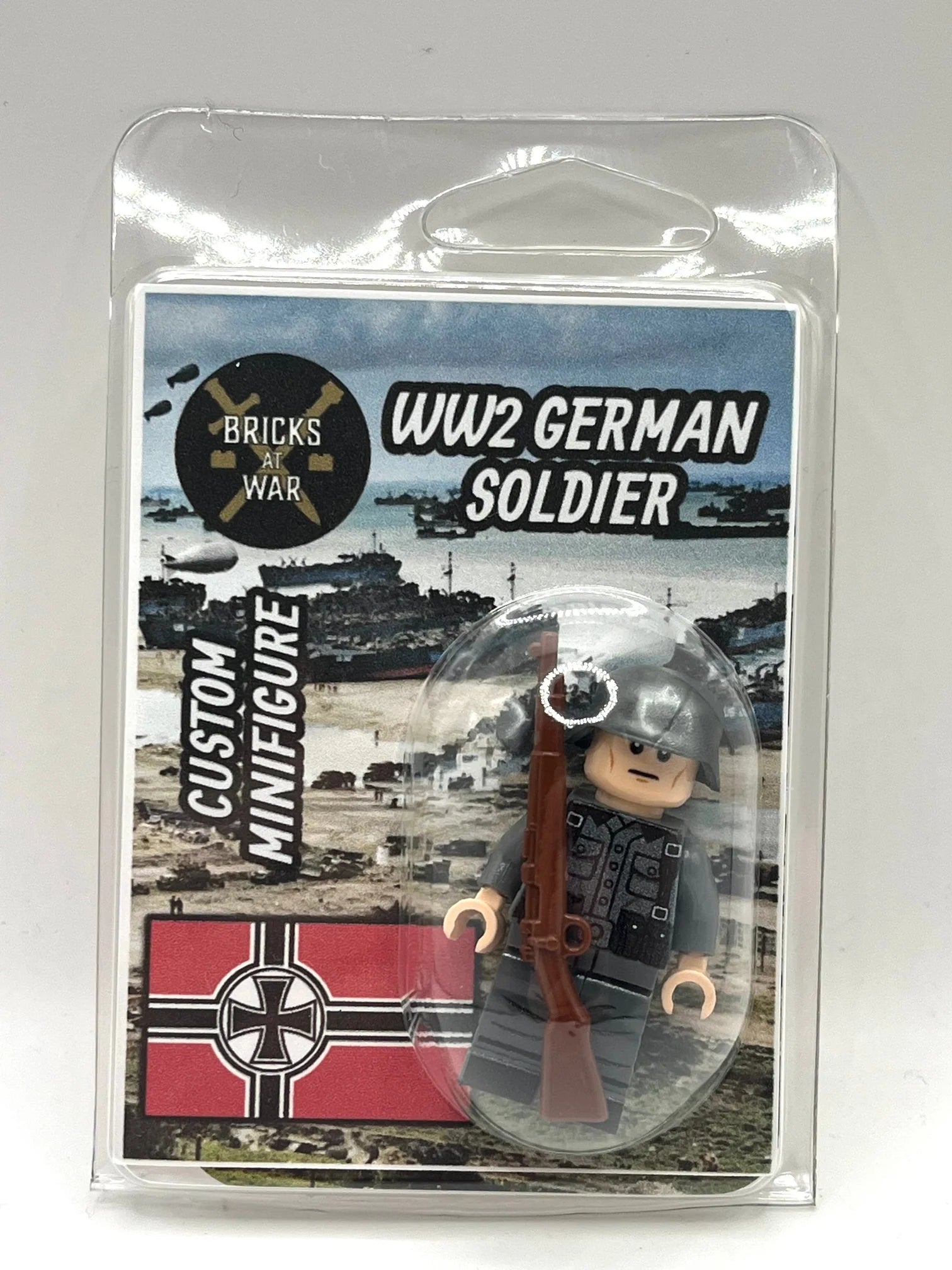 Custom WWII German Rifleman Soldier Minifigure - Bricks At War