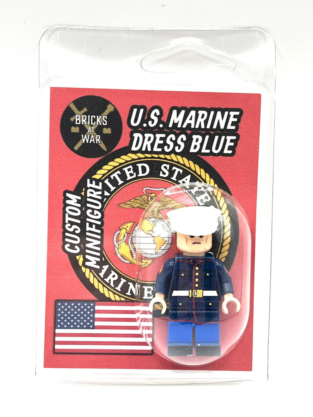 Custom US Marine Corps Dress Uniform Minifigure made using LEGO parts - Bricks At War