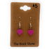 Small Pink Heart Earrings made from LEGO Parts
