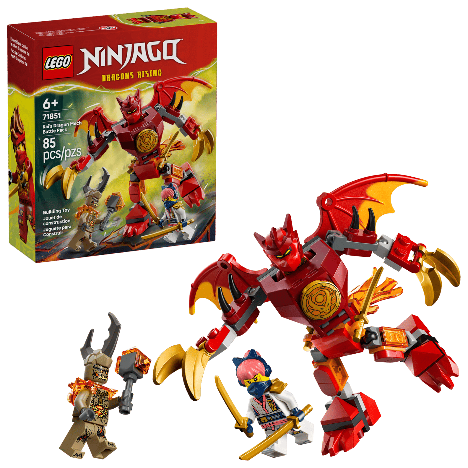 LEGO Ninjago Dragons Rising Kai’s Dragon Mech Battle Pack Set (71851)