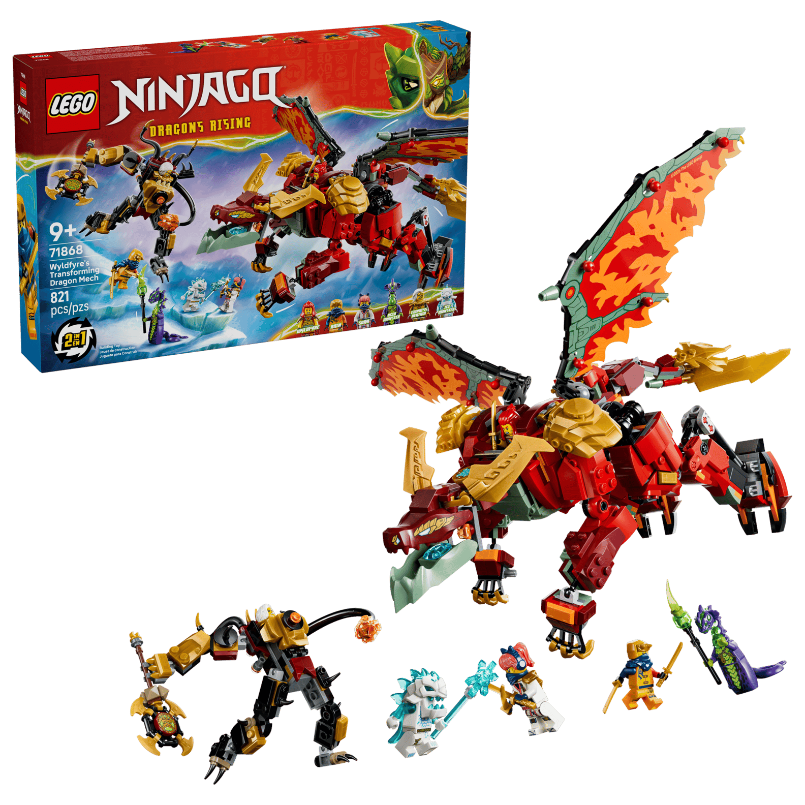LEGO Ninjago Wyldfyre’s Transforming Dragon Mech Set (71868)