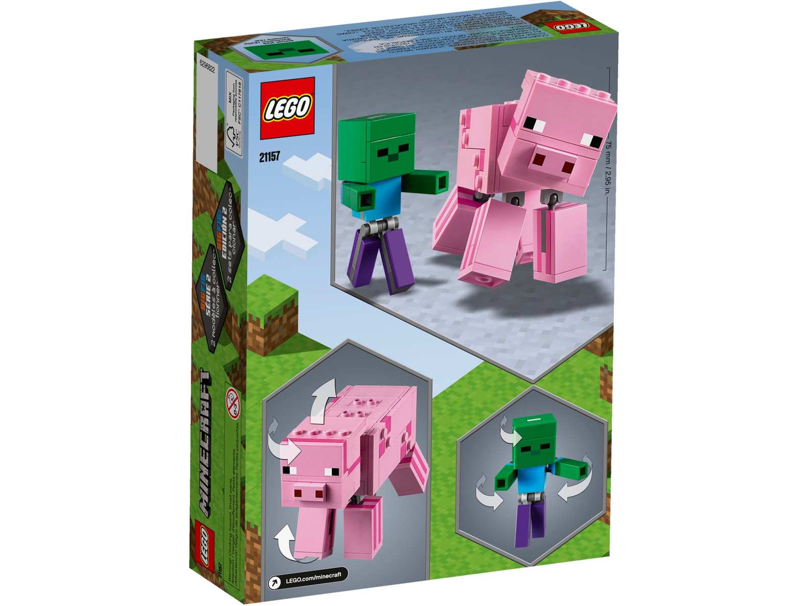 LEGO Minecraft BigFig Pig with Baby Zombie Set (21157)
