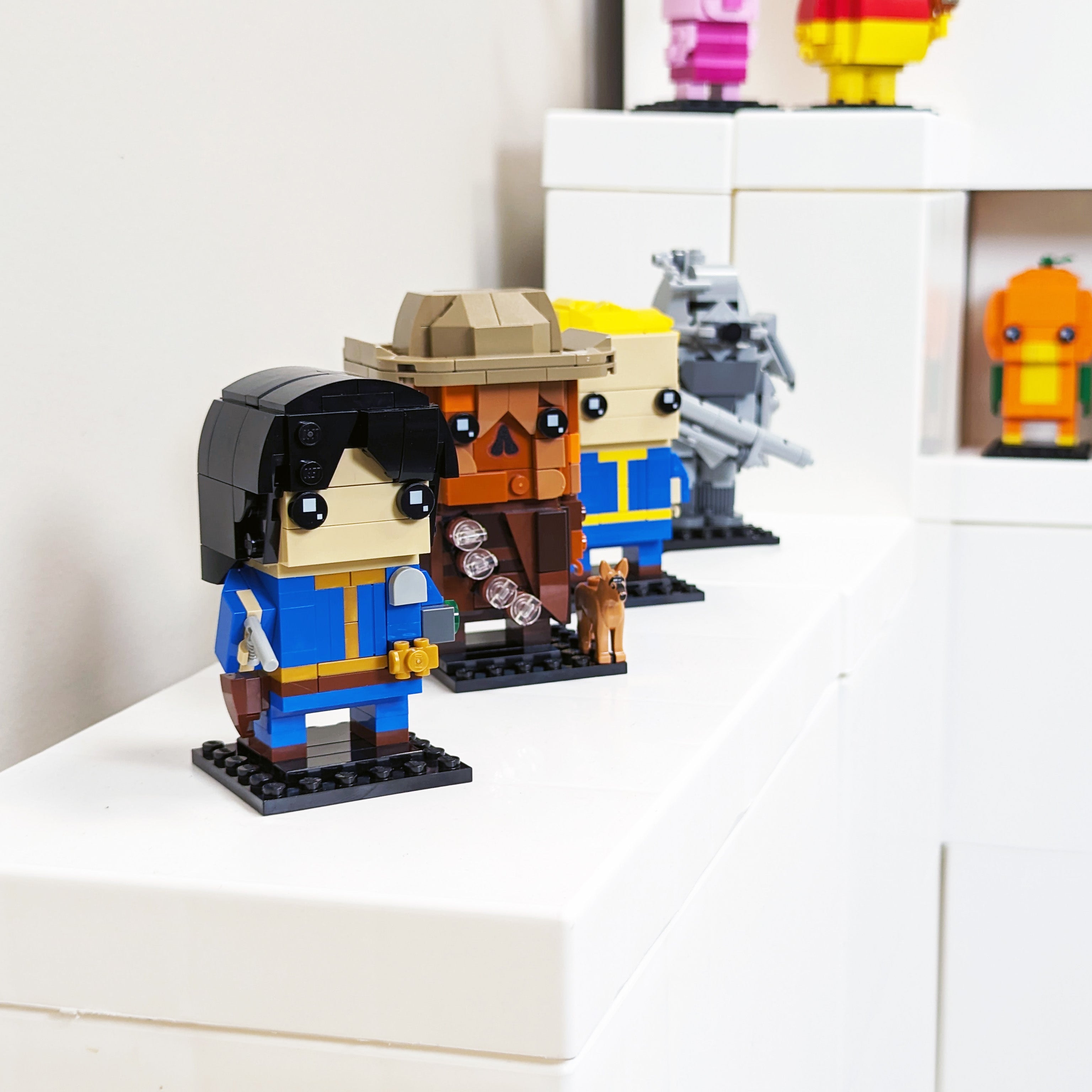 Lucy MacLean Vault Dweller Brickheadz made using LEGO parts