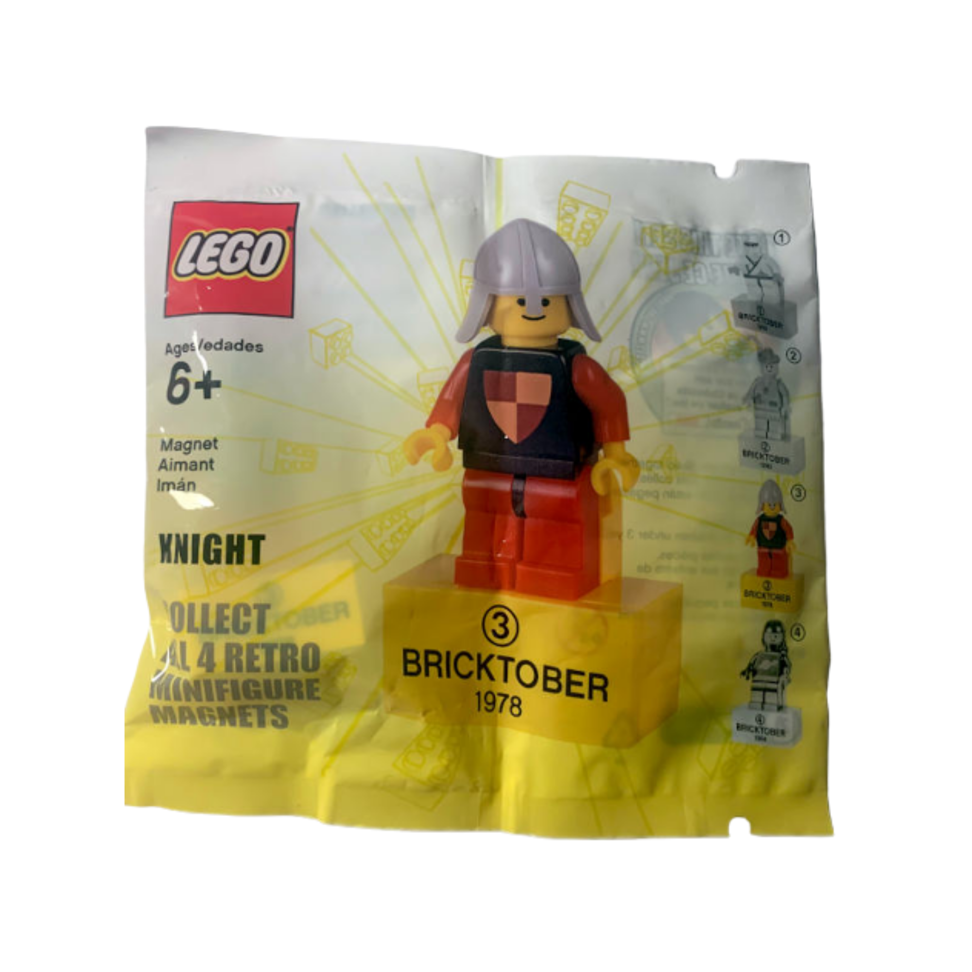 LEGO Retro Classic Knight Minifigure Magnet Set (with 2 x 4 Brick Base - Bricktober Week 3) Polybag Set (2856225) (Copy) (Copy)