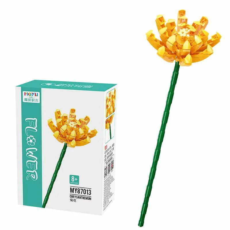 Chrysanthemum Flower Stem Building Brick Toy - LEGO Compatible