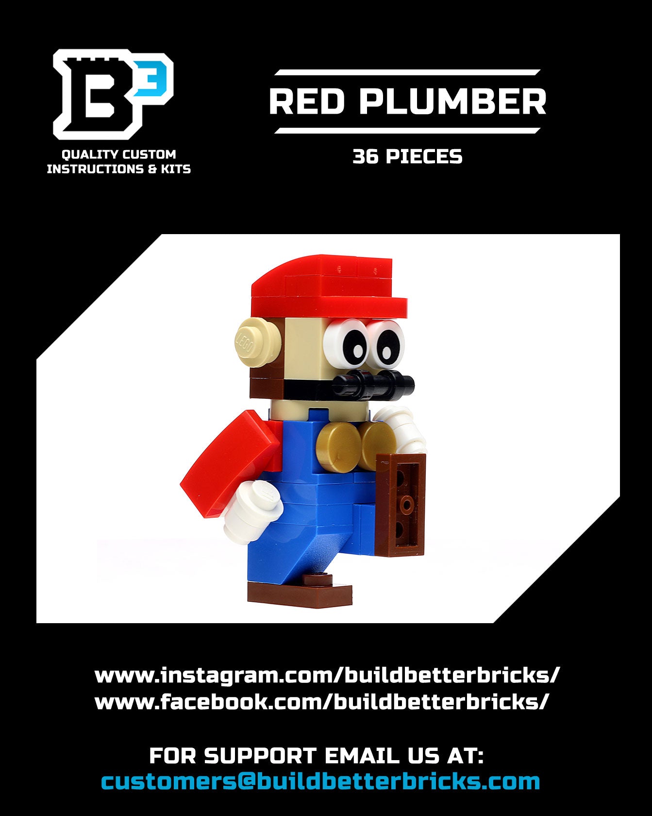 The Red Plumber (Mini) - B3 Customs Building Figure