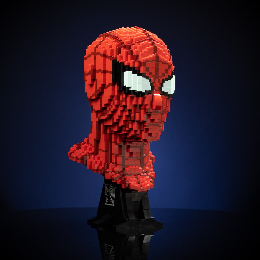 Peter (the Web Slinger) Life-Sized Bust made using LEGO parts